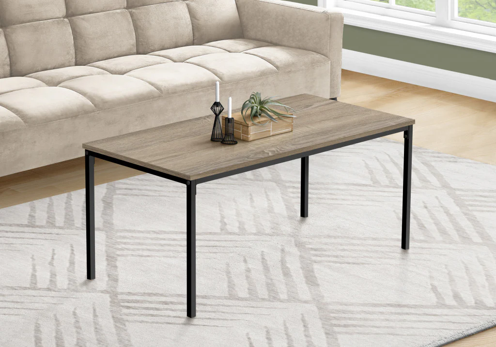 40" Dark Taupe And Black Rectangular Coffee Table By Homeroots - Image 3
