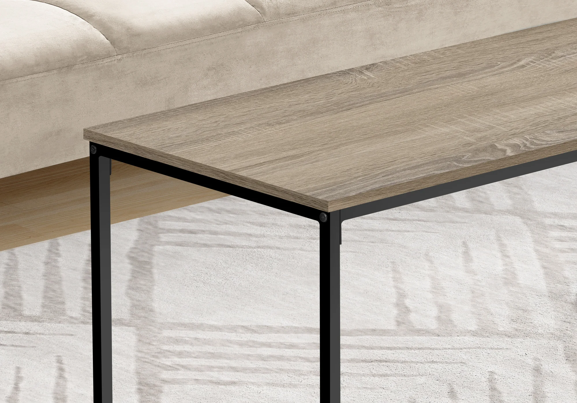 40" Dark Taupe And Black Rectangular Coffee Table By Homeroots - Image 4