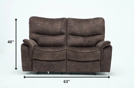 40" Elegant Dark Brown Fabric Loveseat By Homeroots - Image 2