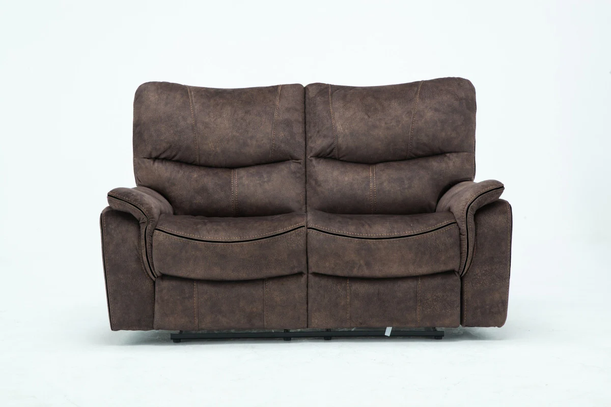 40" Elegant Dark Brown Fabric Loveseat By Homeroots - Image 3