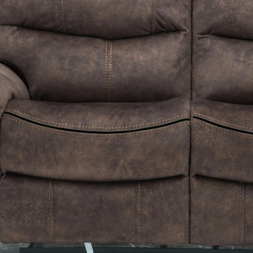 40" Elegant Dark Brown Fabric Loveseat By Homeroots - Image 5