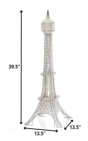 40'" Glam Bling Eifel Tower Tabletop Sculpture By Homeroots - Image 2