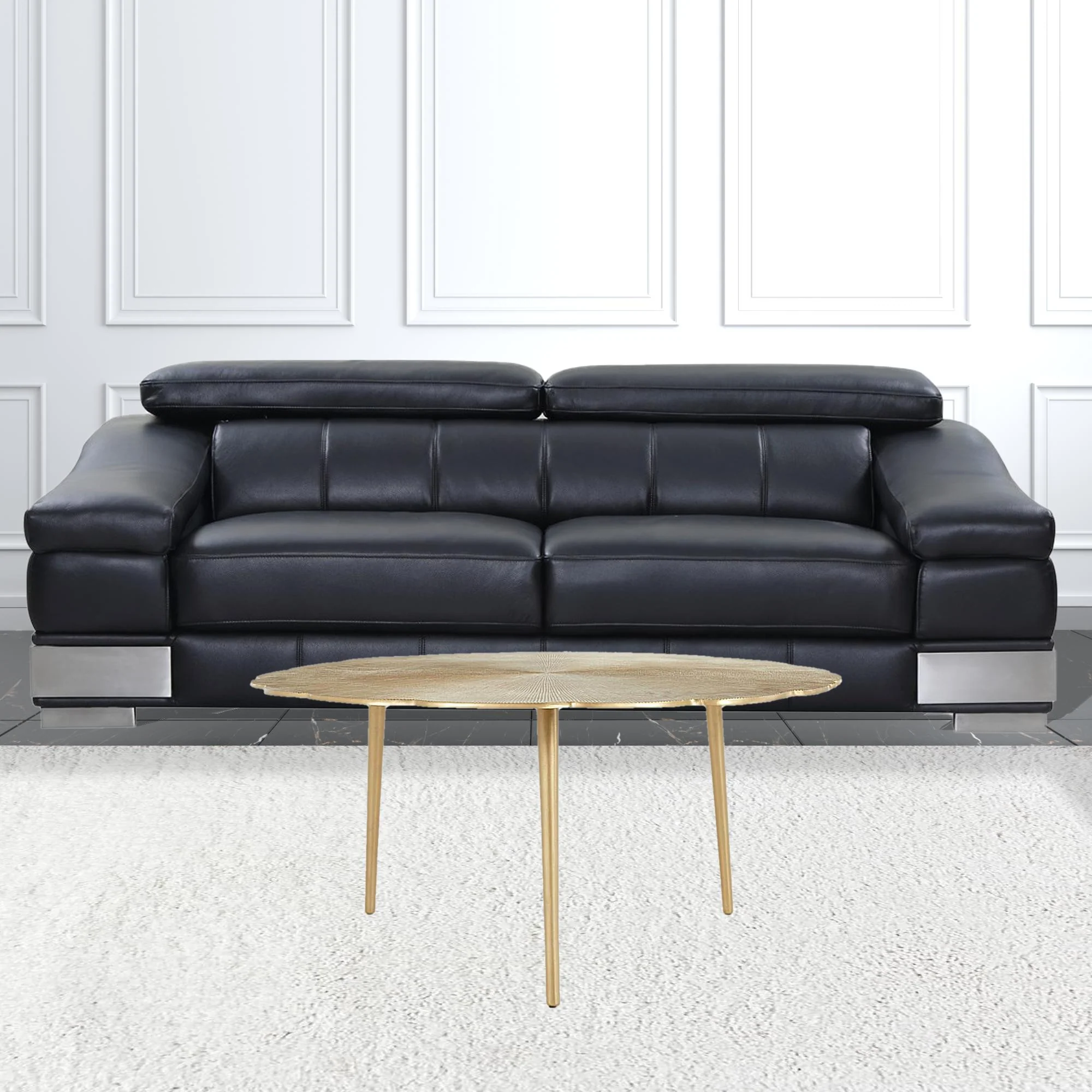40" Gold Aluminum Round Mirrored Distressed Coffee Table By Homeroots - Image 2