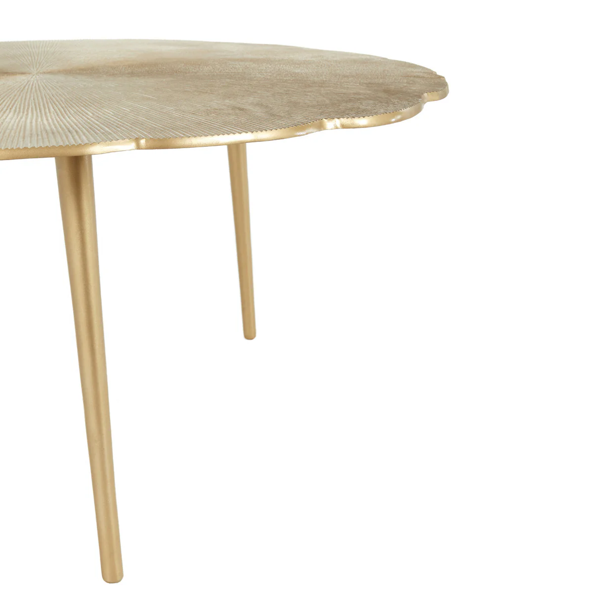 40" Gold Aluminum Round Mirrored Distressed Coffee Table By Homeroots - Image 3