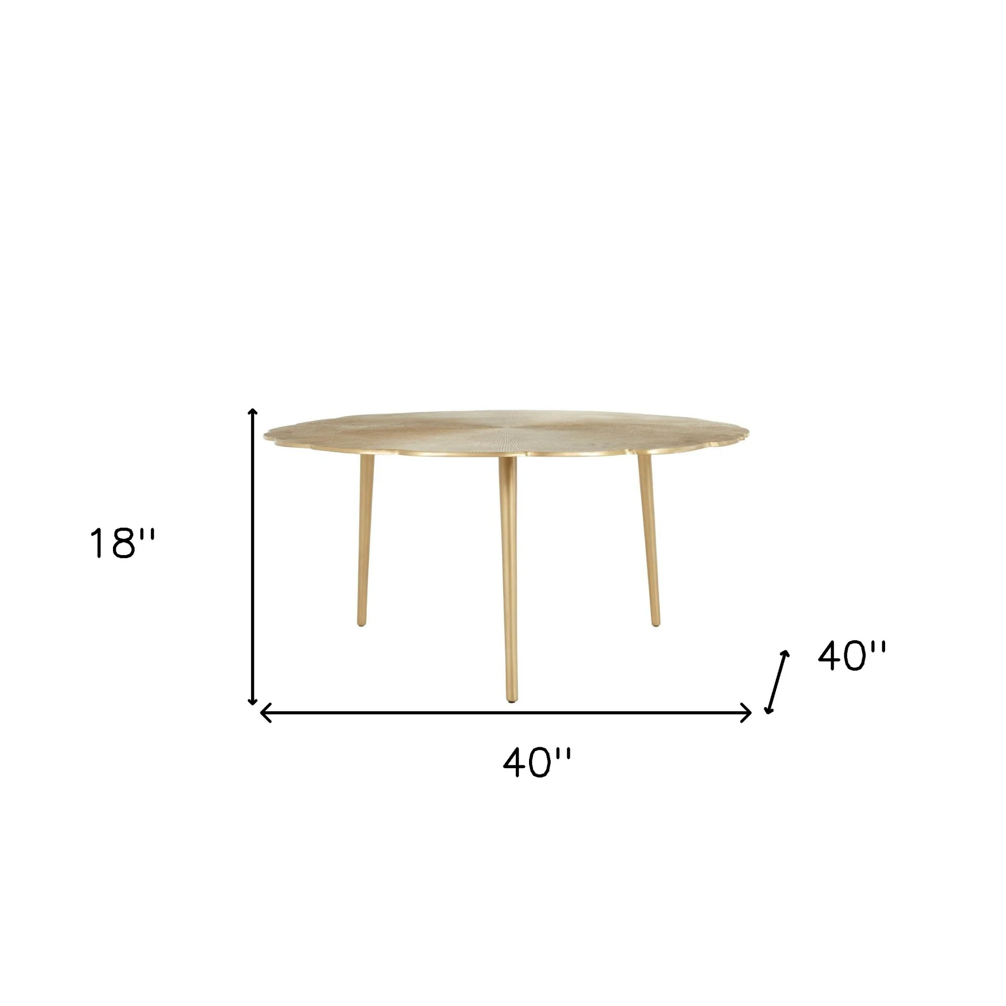 40" Gold Aluminum Round Mirrored Distressed Coffee Table By Homeroots - Image 5