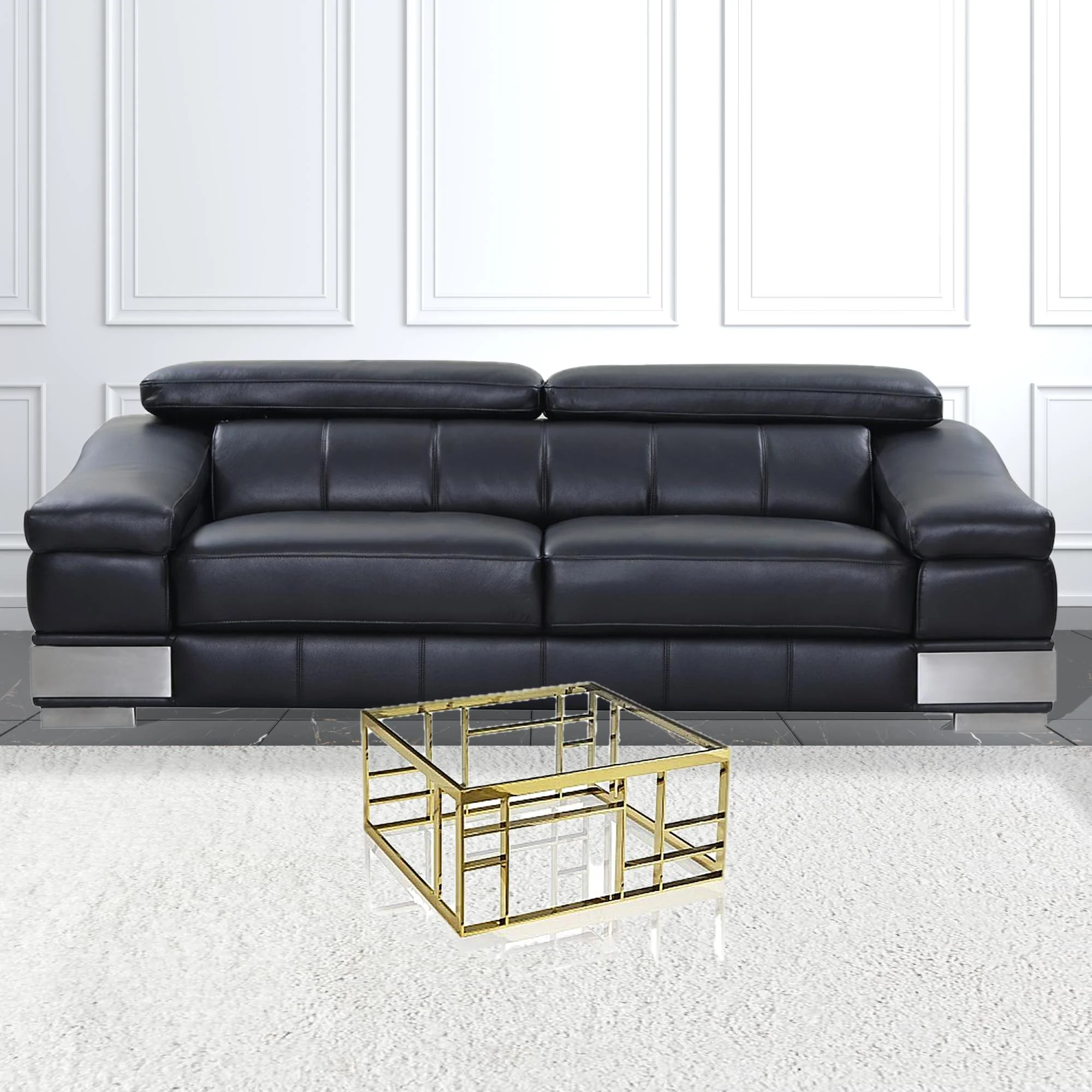 40" Gold And Clear Glass Square Coffee Table By Homeroots - Image 2