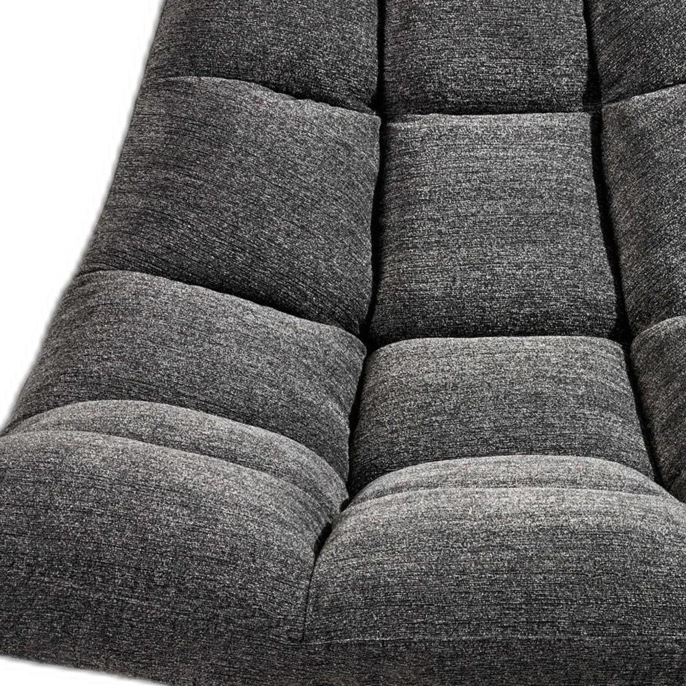 40" Gray And Silver Linen Tufted Butterfly Chair By Homeroots - Image 2