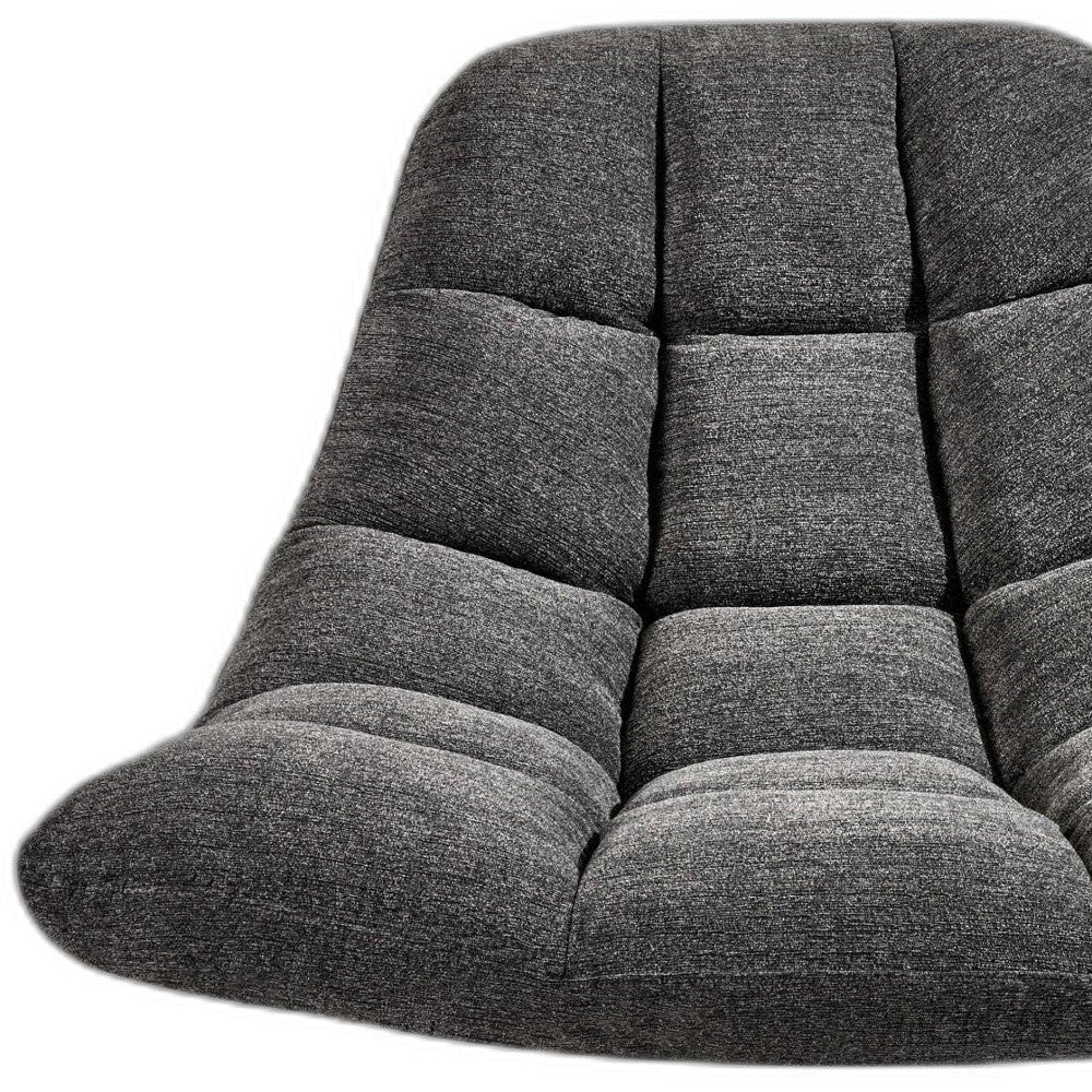 40" Gray And Silver Linen Tufted Butterfly Chair By Homeroots - Image 3