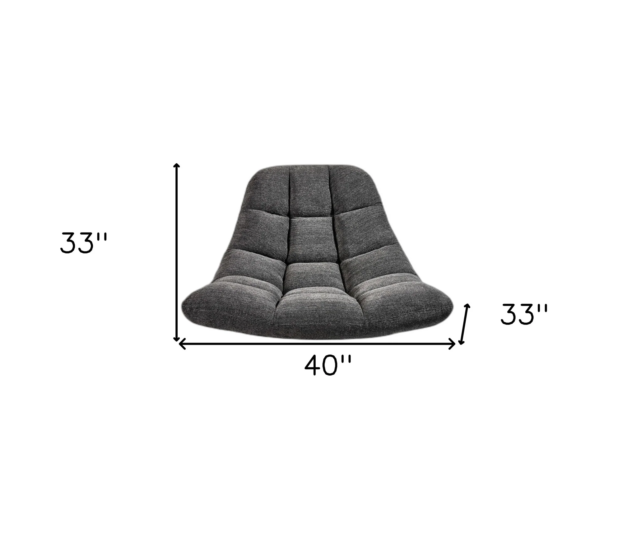 40" Gray And Silver Linen Tufted Butterfly Chair By Homeroots - Image 7