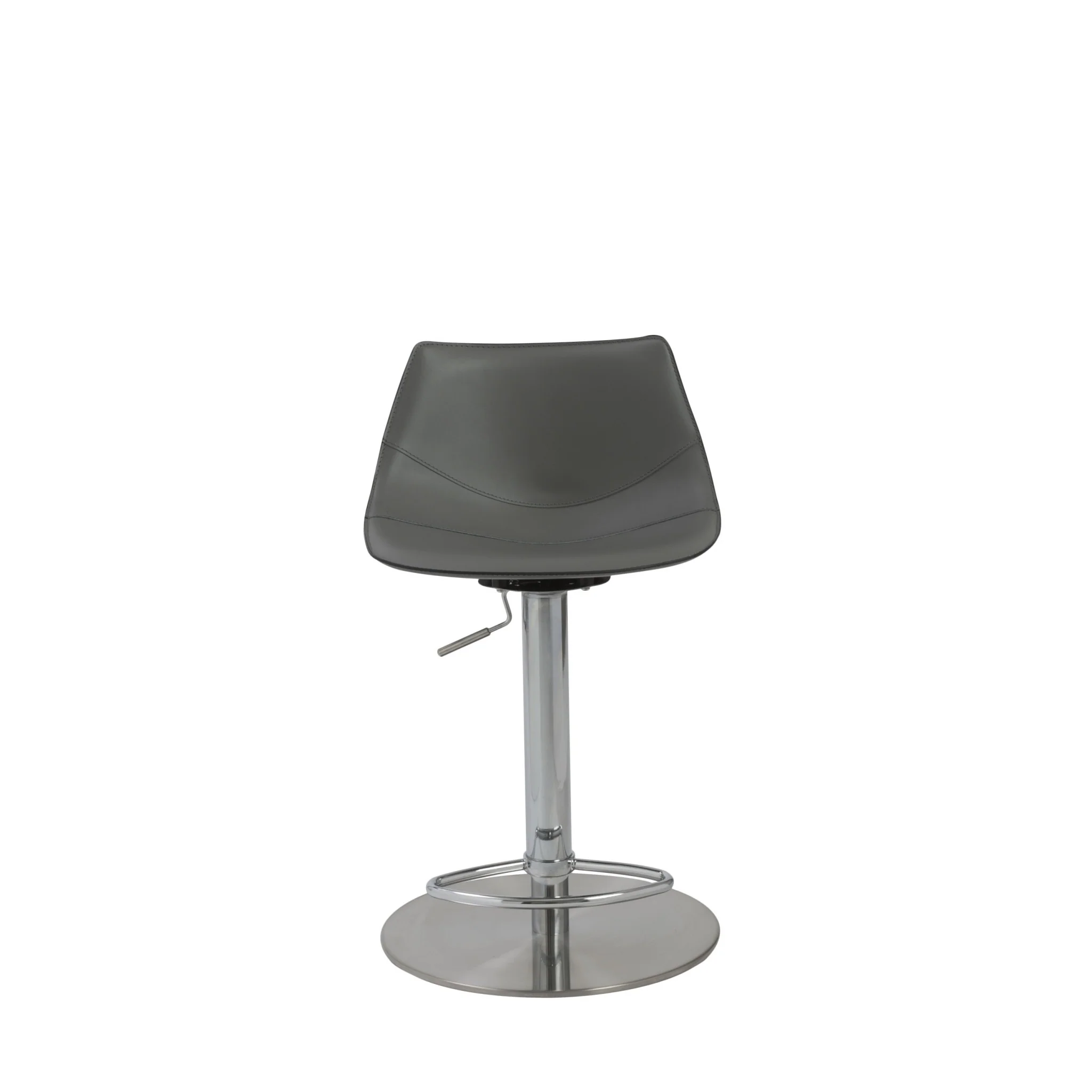40" Gray And Silver Steel Swivel Low Back Bar Height Chair With Footrest By Homeroots - Image 3