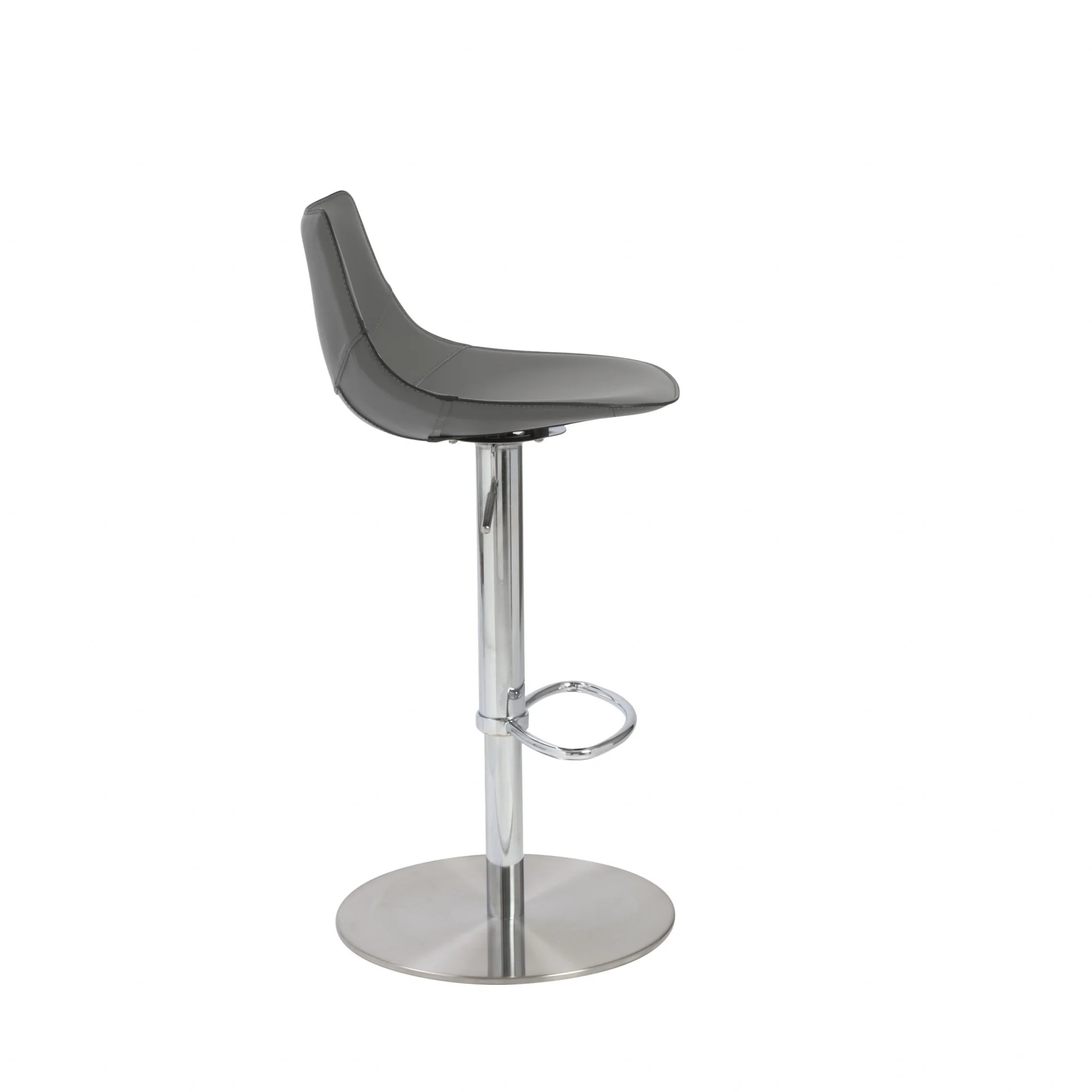 40" Gray And Silver Steel Swivel Low Back Bar Height Chair With Footrest By Homeroots - Image 5