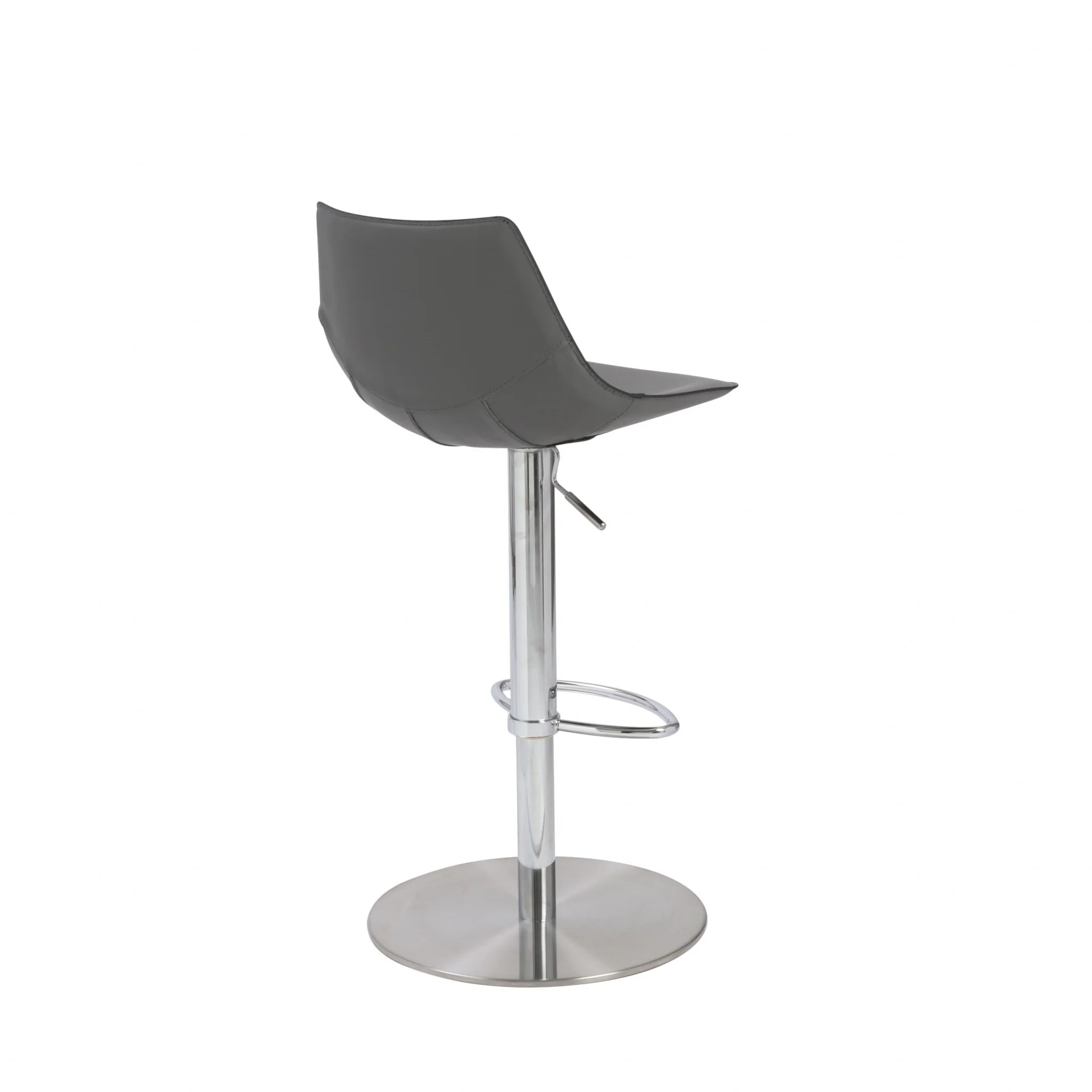 40" Gray And Silver Steel Swivel Low Back Bar Height Chair With Footrest By Homeroots - Image 6