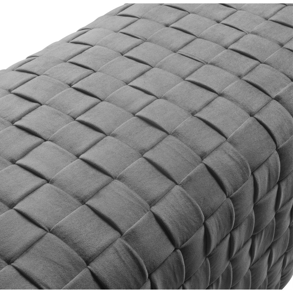 40" Gray And Silver Upholstered Velvet Bench By Homeroots - Image 7