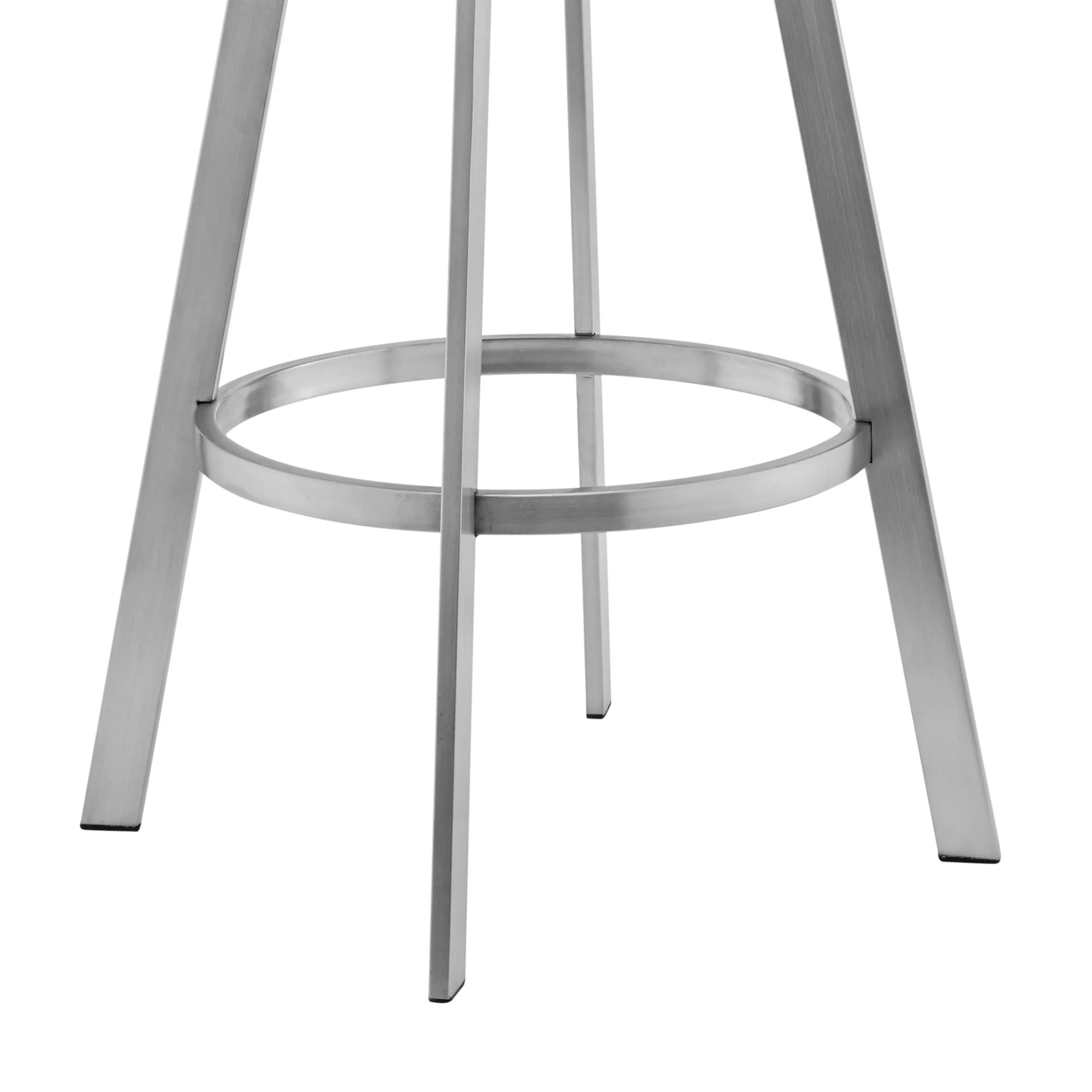 40" Gray Faux Leather And Iron Swivel Bar Height Chair By Homeroots - Image 6