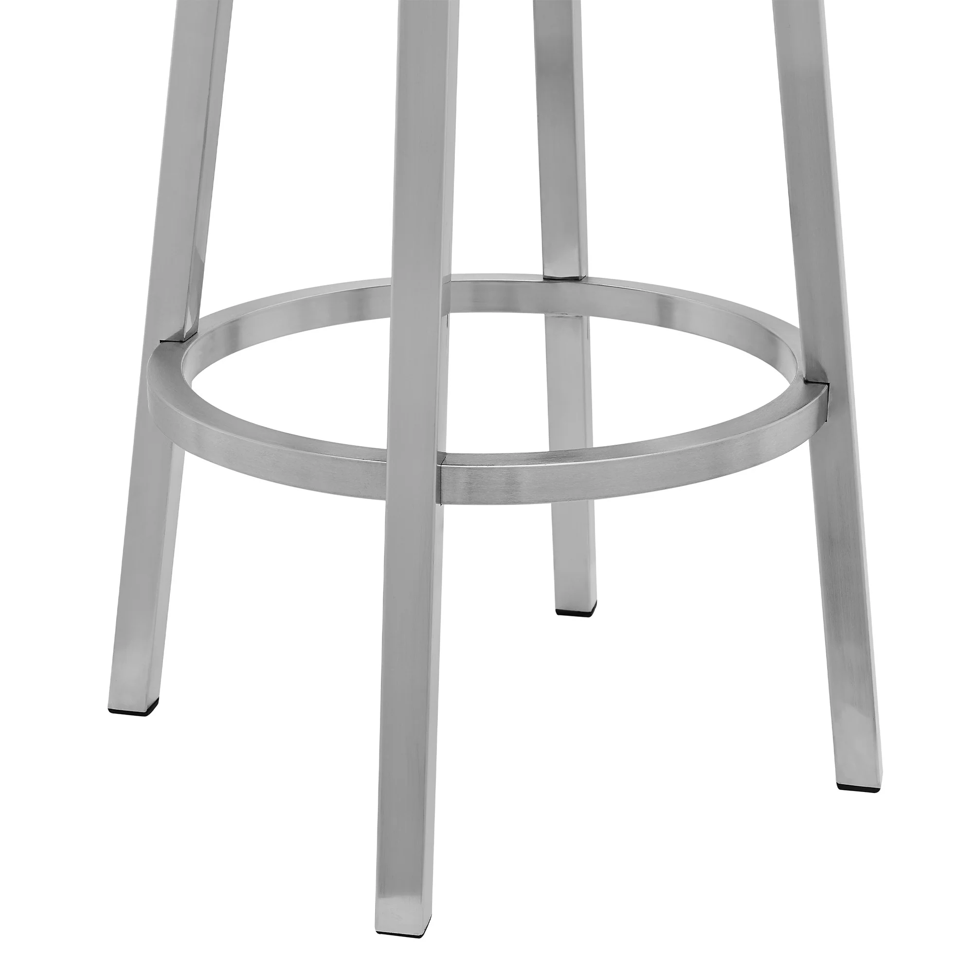 40" Gray Faux Leather And Iron Swivel Counter Height Bar Chair By Homeroots - Image 7