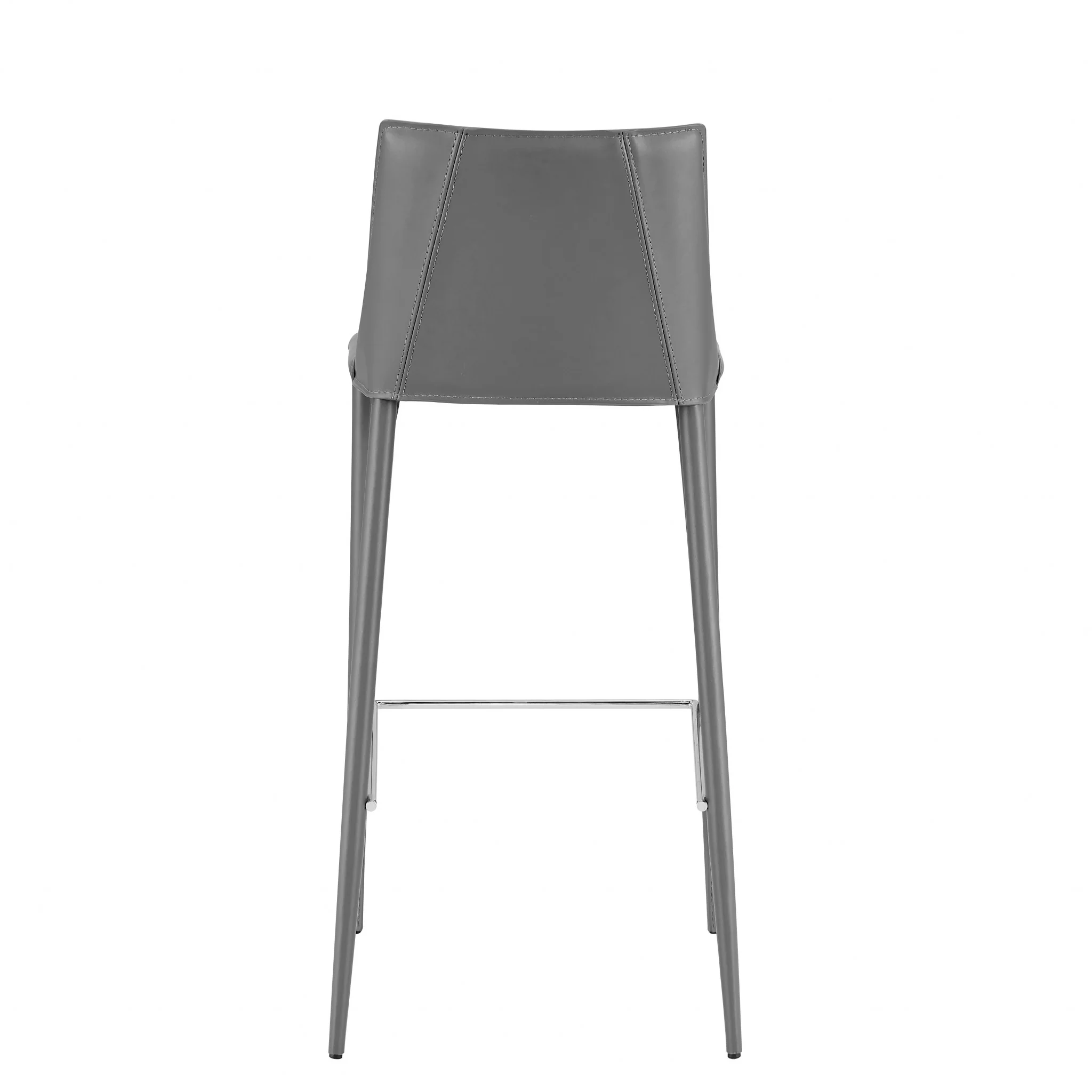 40" Gray Steel Low Back Bar Height Chair With Footrest By Homeroots - Image 5