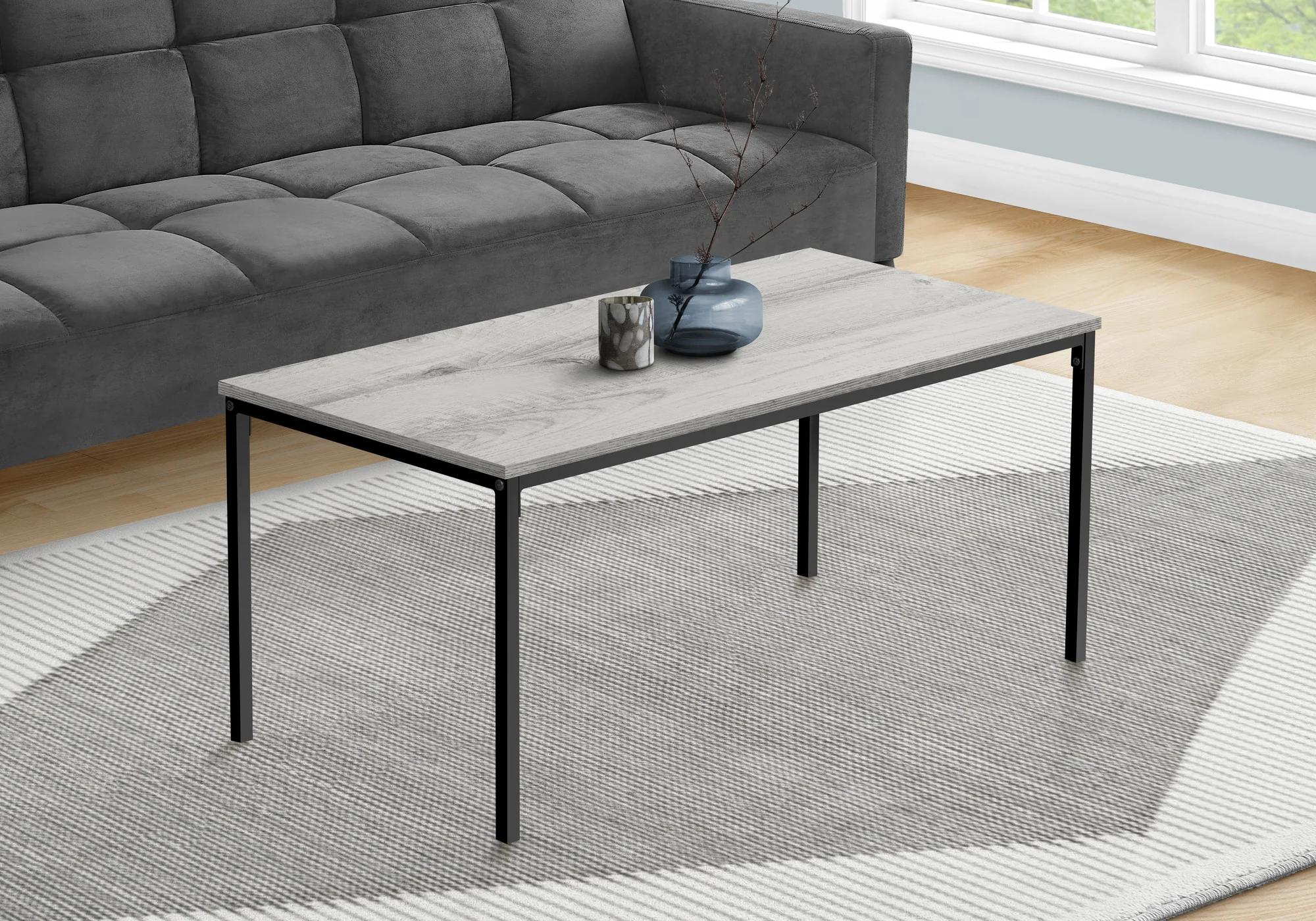 40" Grey And Black Rectangular Coffee Table By Homeroots - Image 7