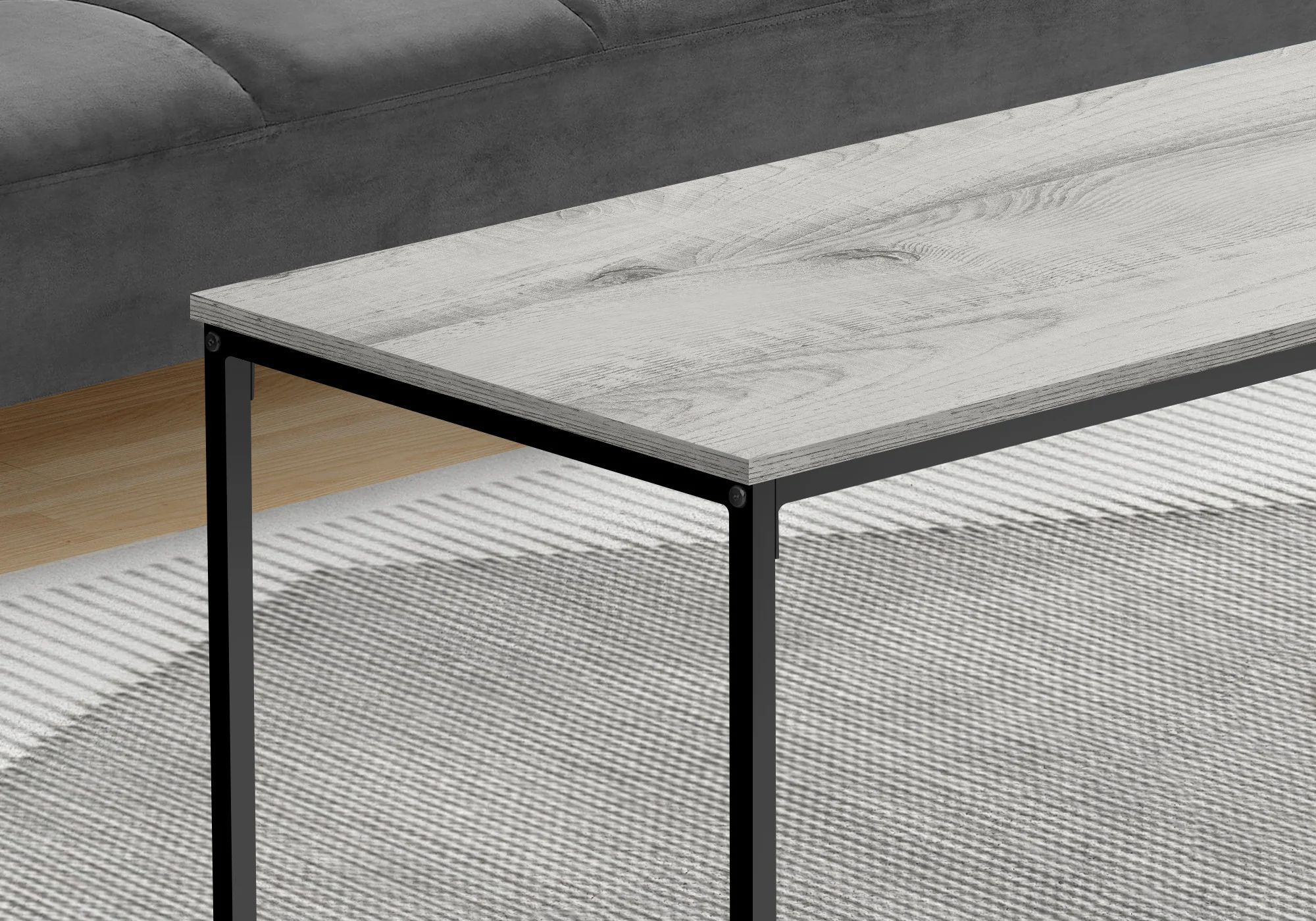 40" Grey And Black Rectangular Coffee Table By Homeroots - Image 8