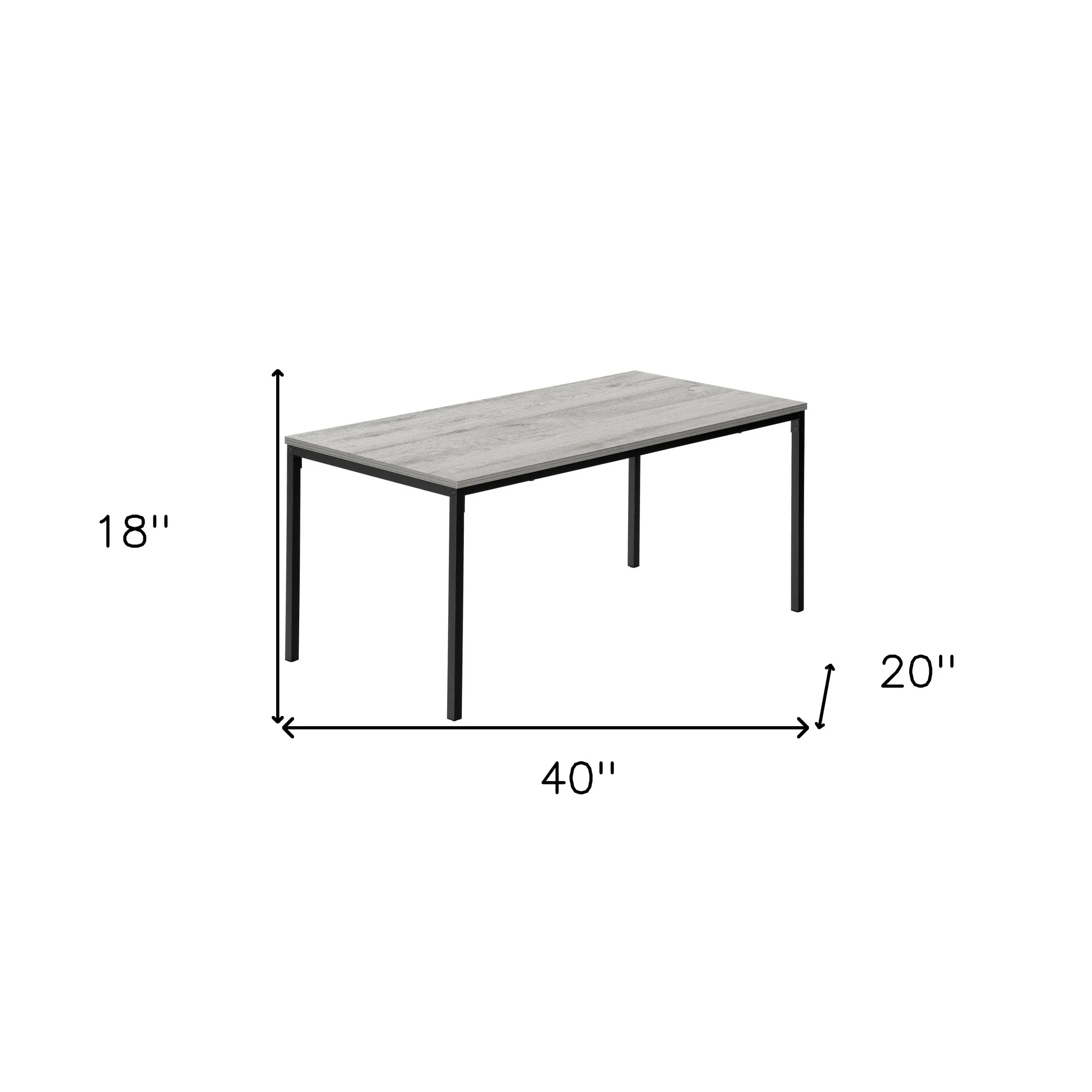 40" Grey And Black Rectangular Coffee Table By Homeroots - Image 9