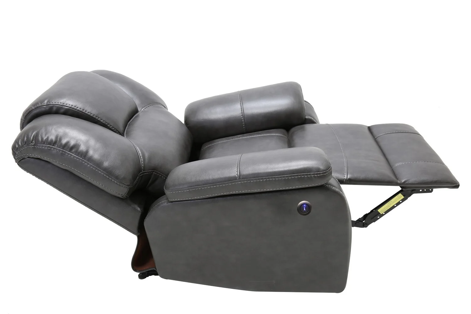 40" Grey Contemporary Leather Power Reclining Chair By Homeroots - Image 5