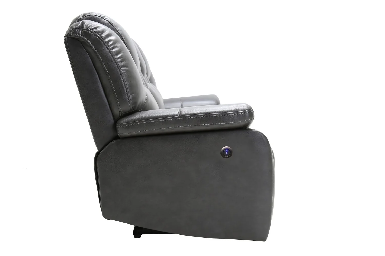 40" Grey Contemporary Leather Power Reclining Chair By Homeroots - Image 6