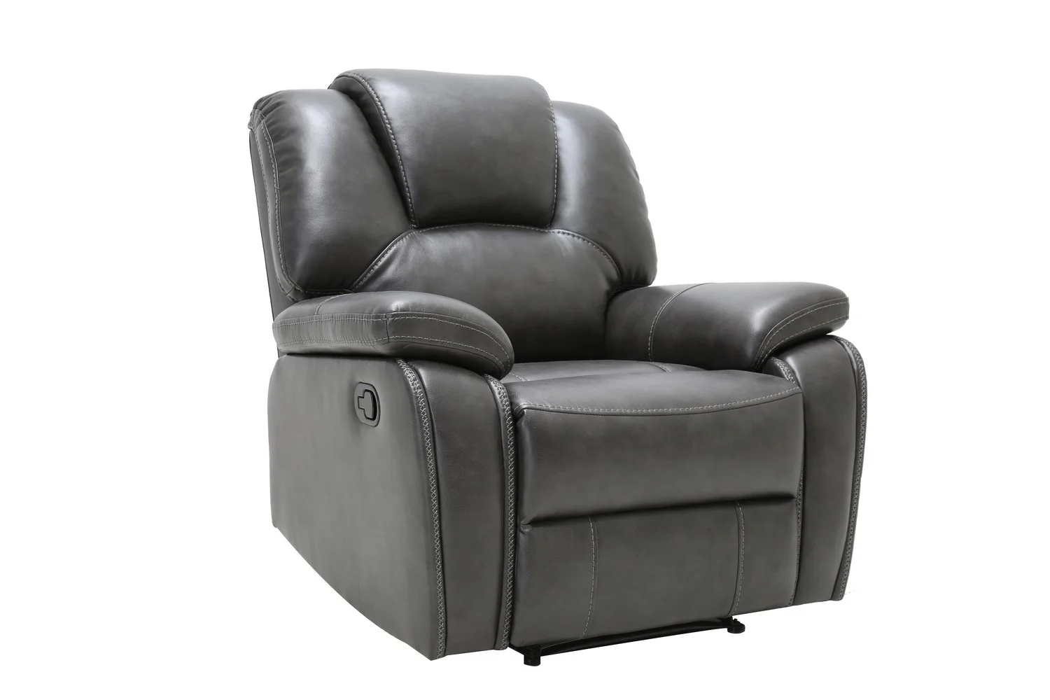 40" Grey Contemporary Leather Reclining Chair By Homeroots - Image 2