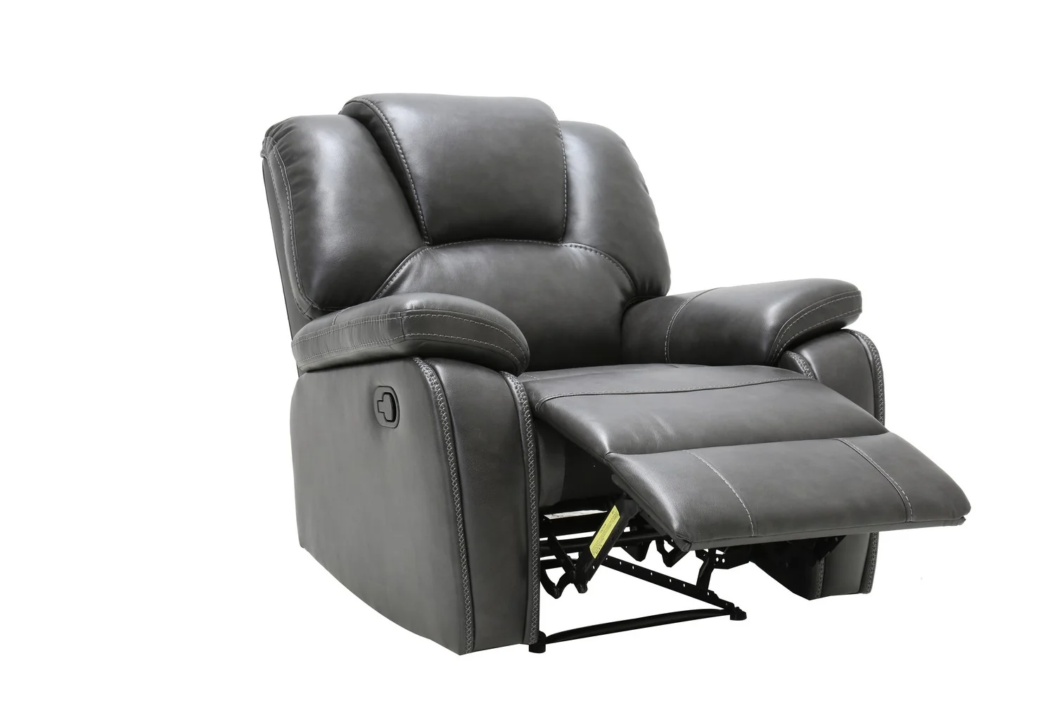 40" Grey Contemporary Leather Reclining Chair By Homeroots - Image 3