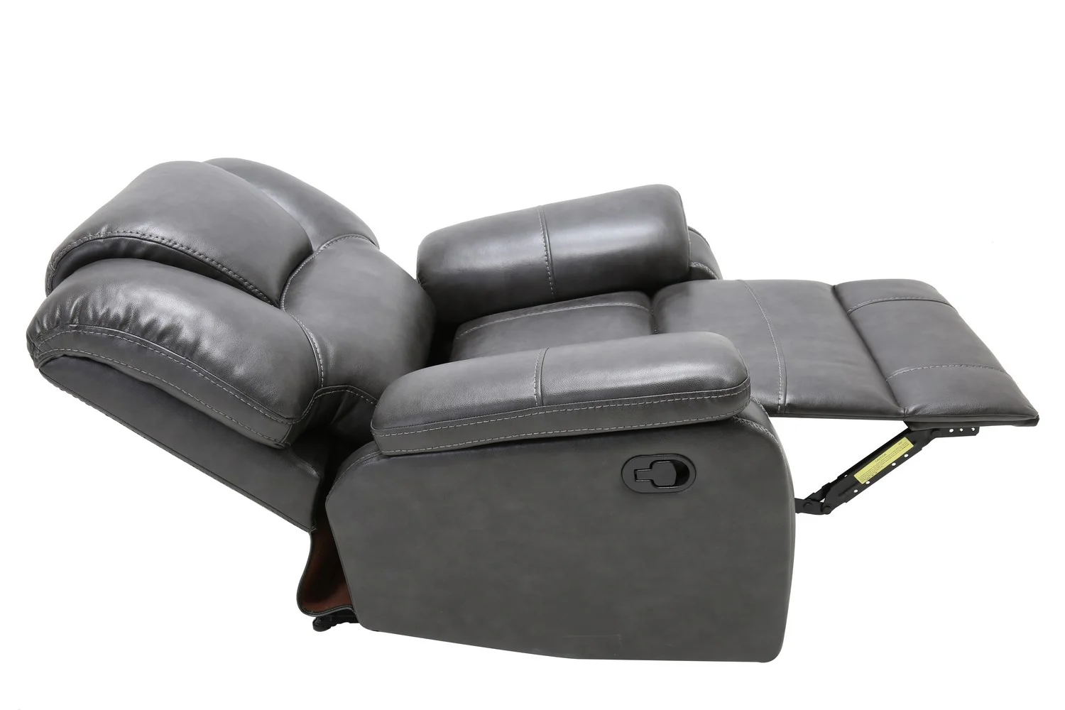 40" Grey Contemporary Leather Reclining Chair By Homeroots - Image 5