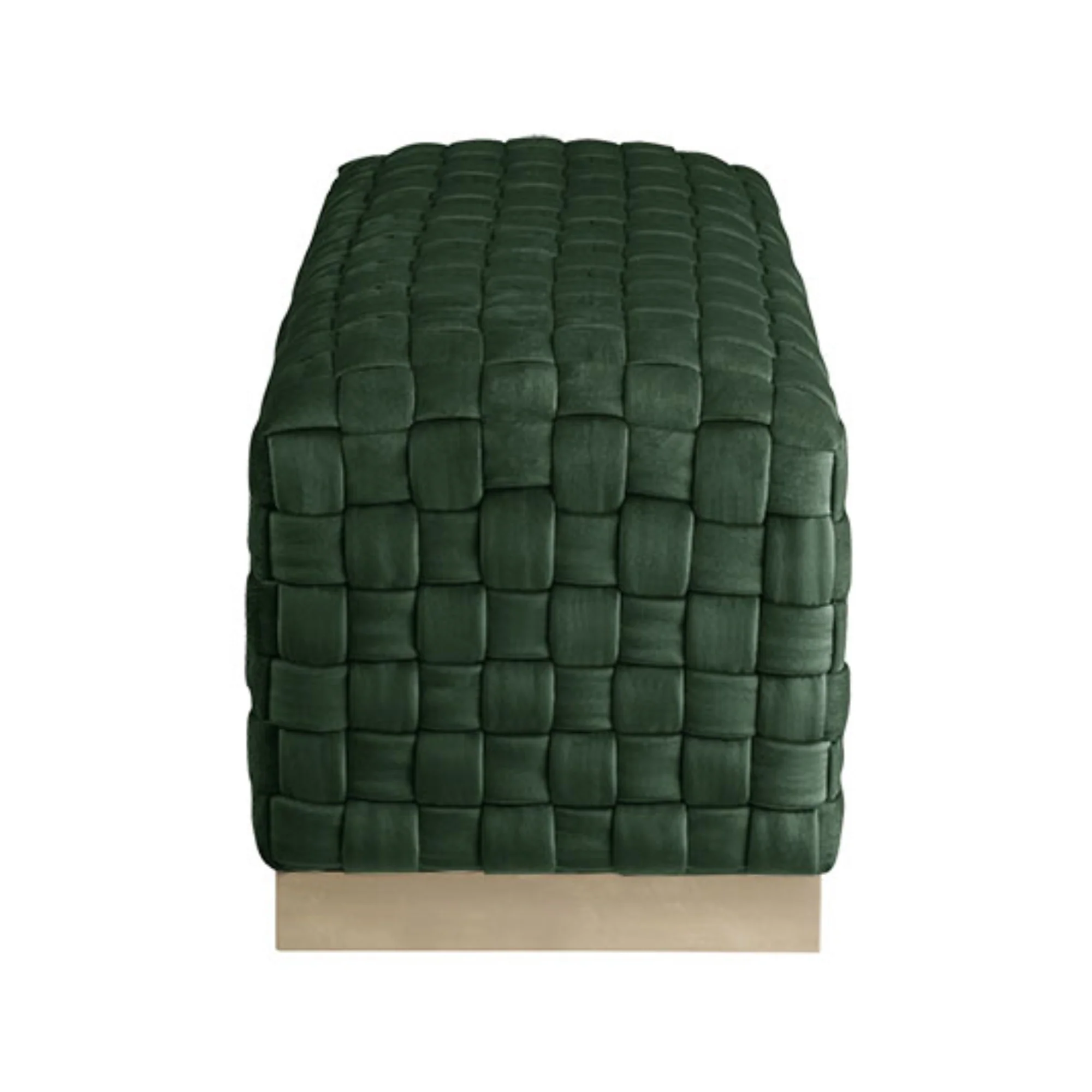 40" Hunter Green And Gold Upholstered Velvet Bench By Homeroots - Image 4