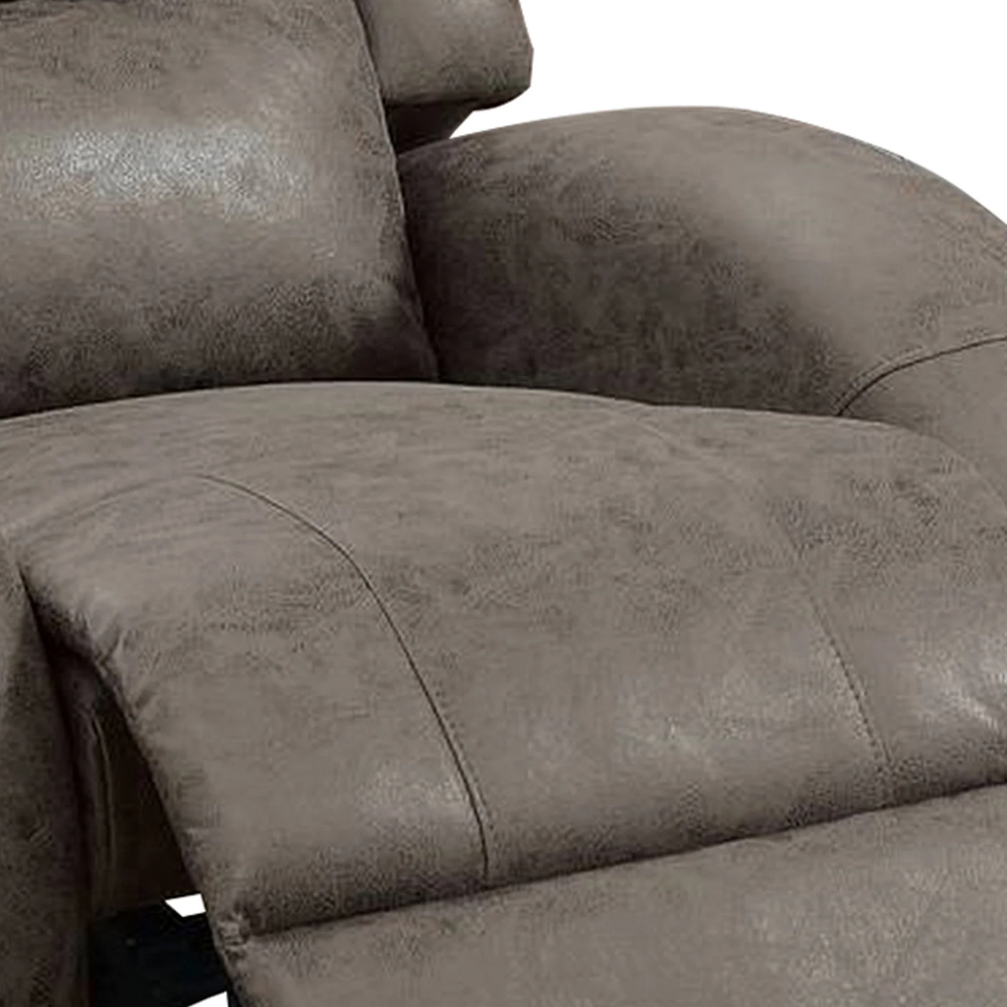 40 Inch Leatherette Power Recliner With Usb Port Brown By Benzara - Image 2