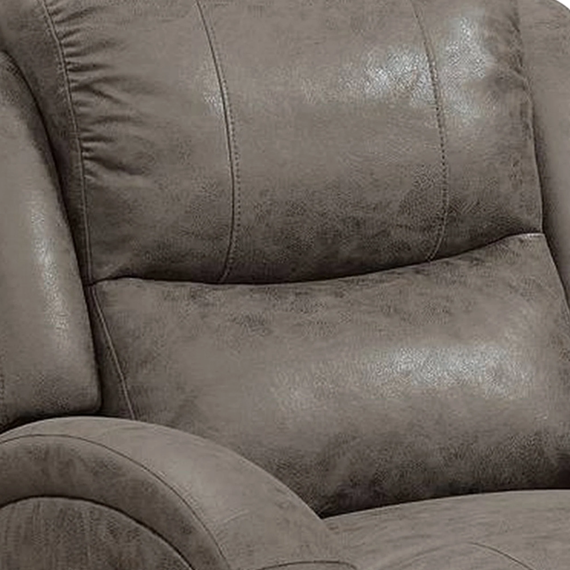 40 Inch Leatherette Power Recliner With Usb Port Brown By Benzara - Image 4