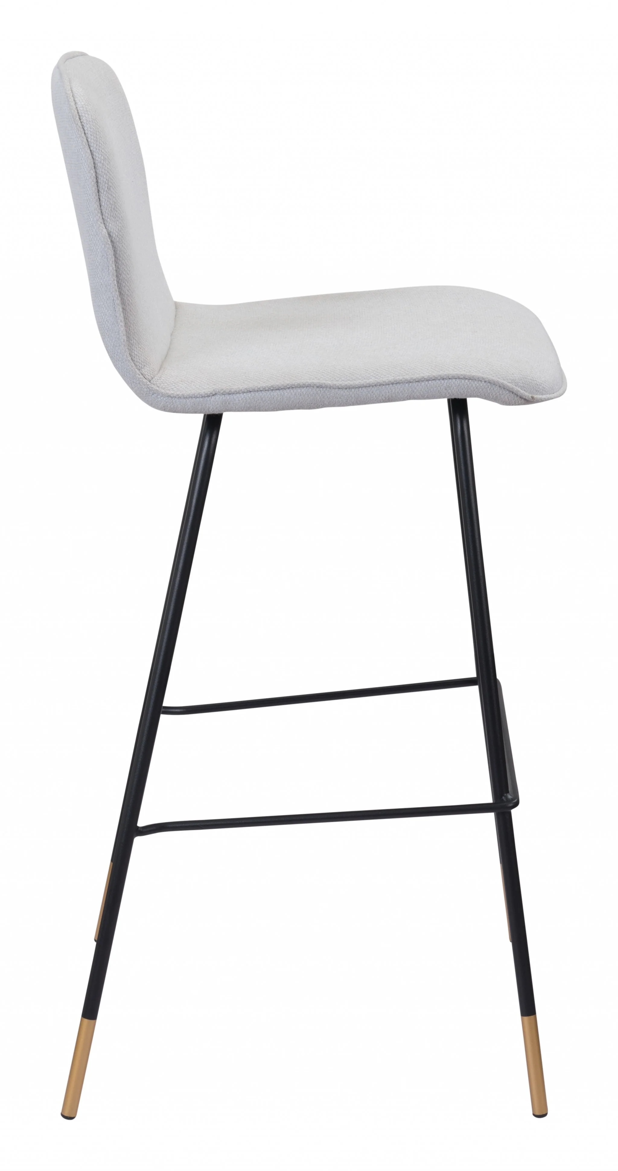 40" Light Gray Upholstered and Black Bar Height Chair With Footrest By Homeroots - Image 2