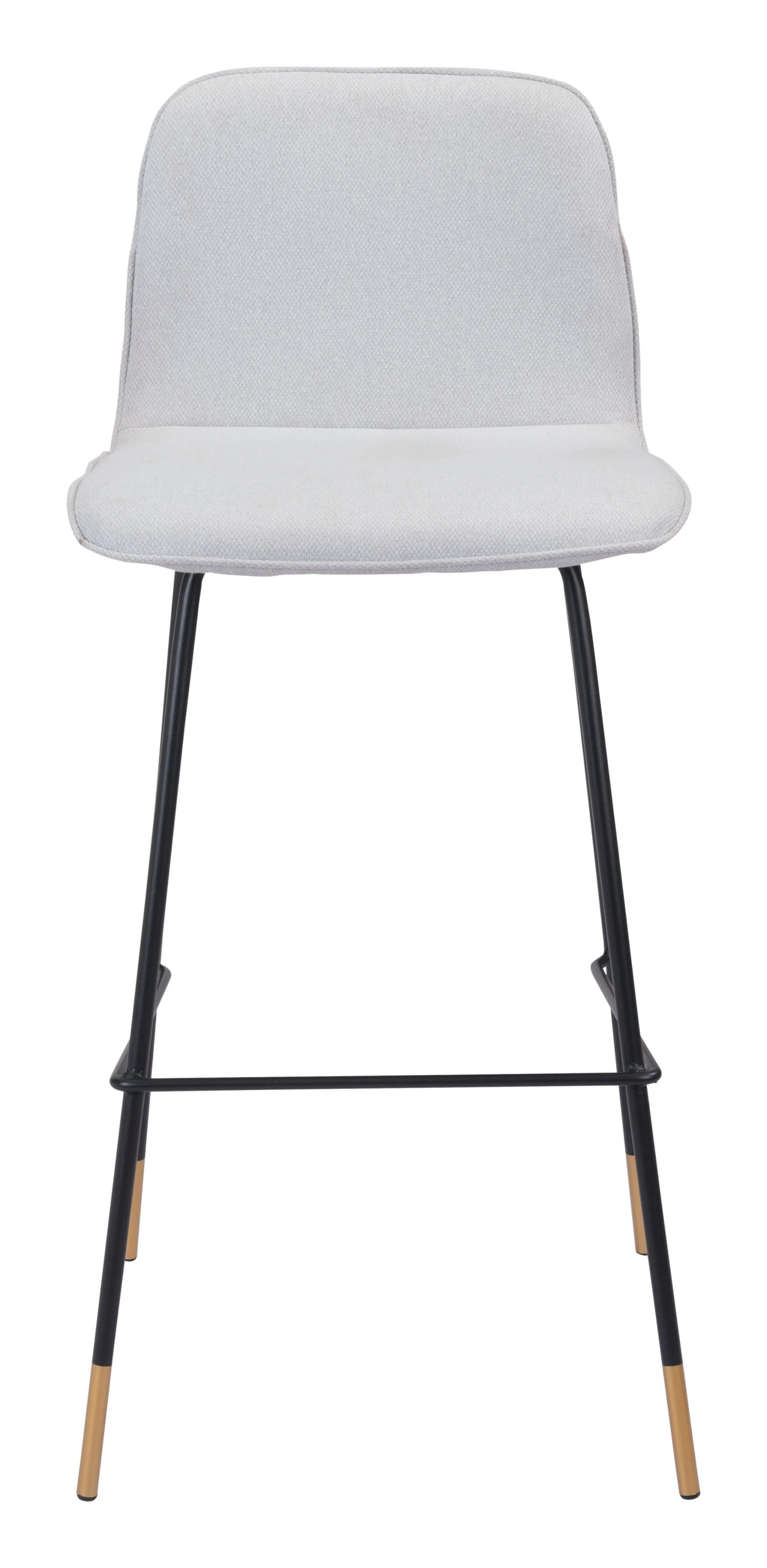 40" Light Gray Upholstered and Black Bar Height Chair With Footrest By Homeroots - Image 3