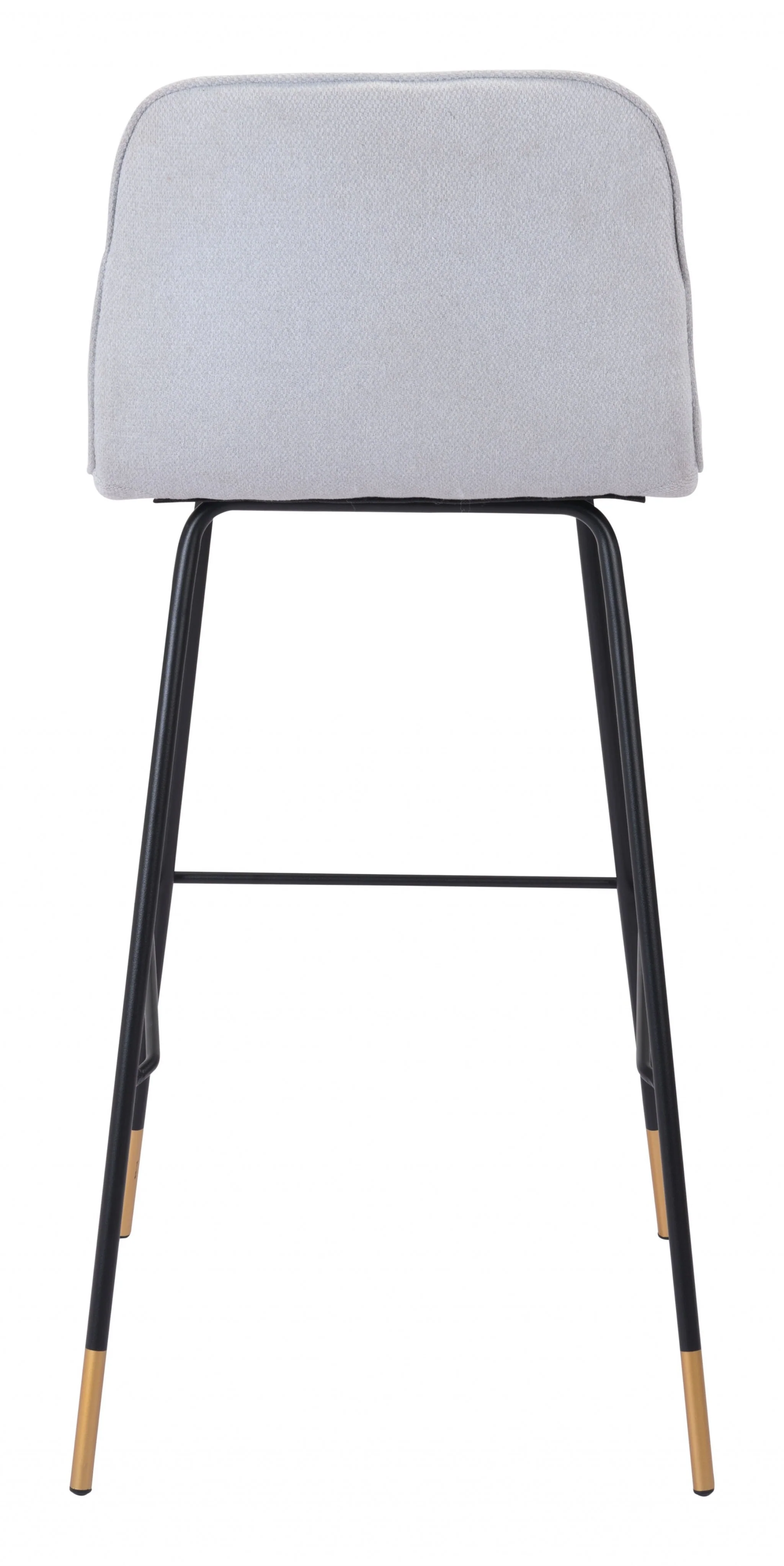 40" Light Gray Upholstered and Black Bar Height Chair With Footrest By Homeroots - Image 4