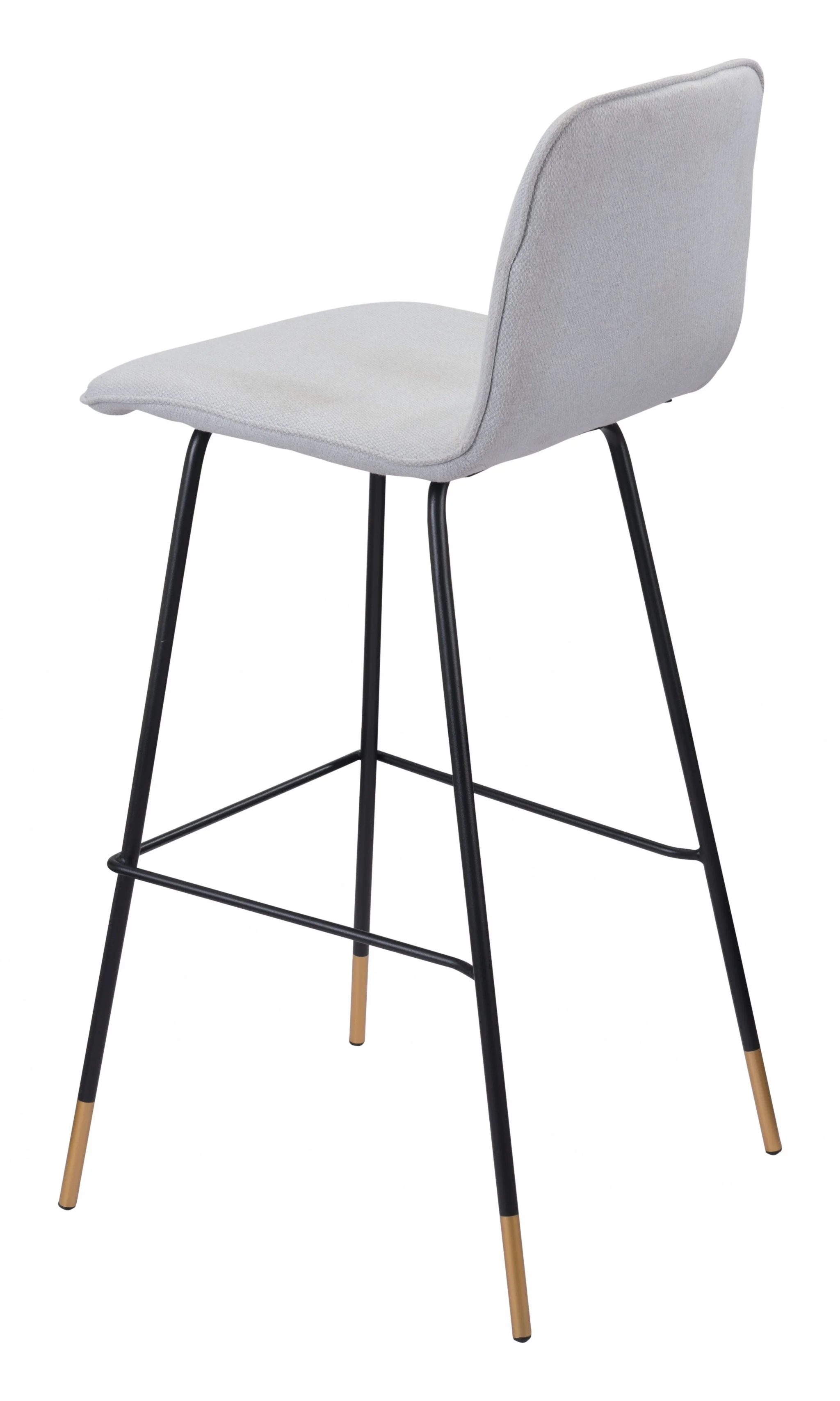 40" Light Gray Upholstered and Black Bar Height Chair With Footrest By Homeroots - Image 5