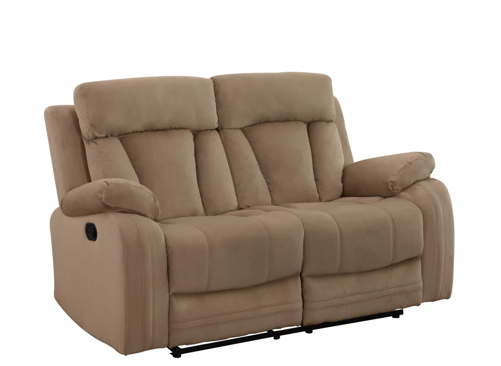 40" Modern Beige Fabric Loveseat By Homeroots - Image 2