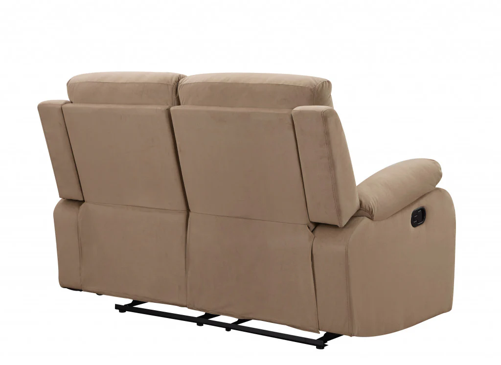 40" Modern Beige Fabric Loveseat By Homeroots - Image 4