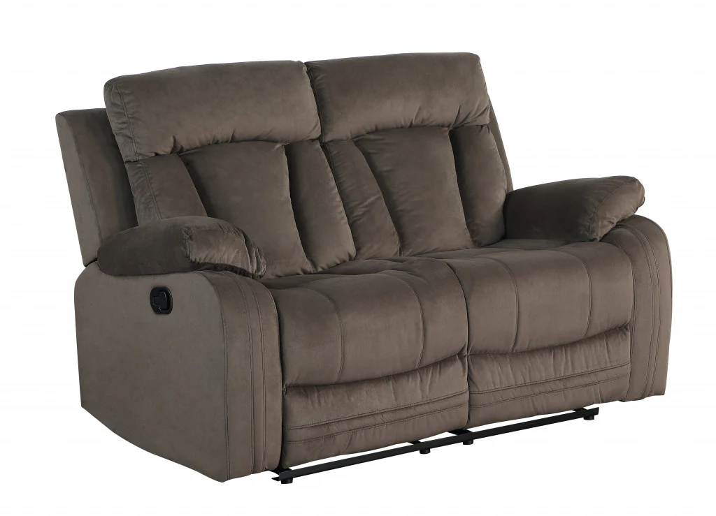 40" Modern Brown Fabric Loveseat By Homeroots - Image 2