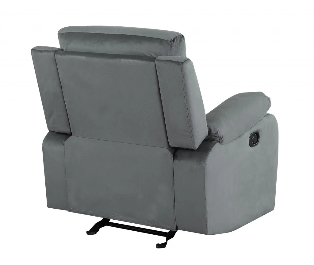 40" Modern Grey Fabric Chair By Homeroots - Image 4