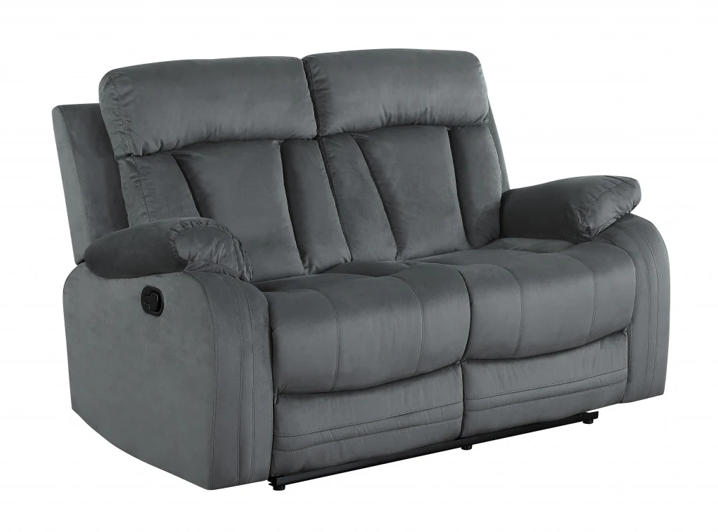 40" Modern Grey Fabric Loveseat By Homeroots - Image 2