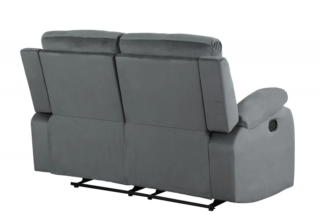 40" Modern Grey Fabric Loveseat By Homeroots - Image 3