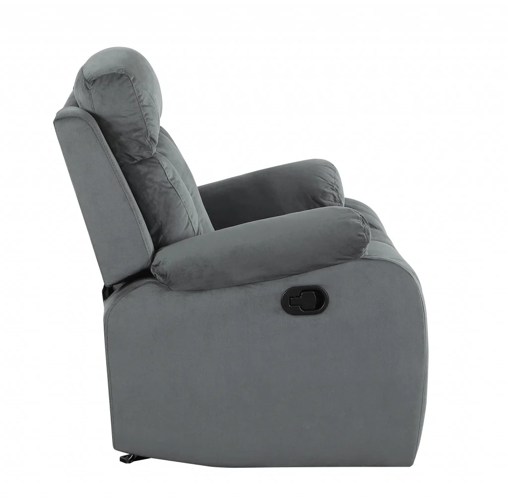 40" Modern Grey Fabric Loveseat By Homeroots - Image 4