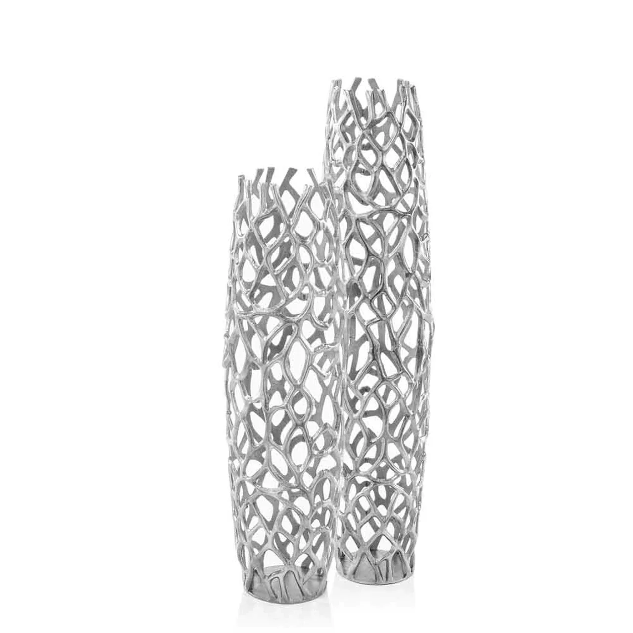 40" Modern Rustic Silver Twigs Barrel Style Floor Vase By Homeroots - Image 2