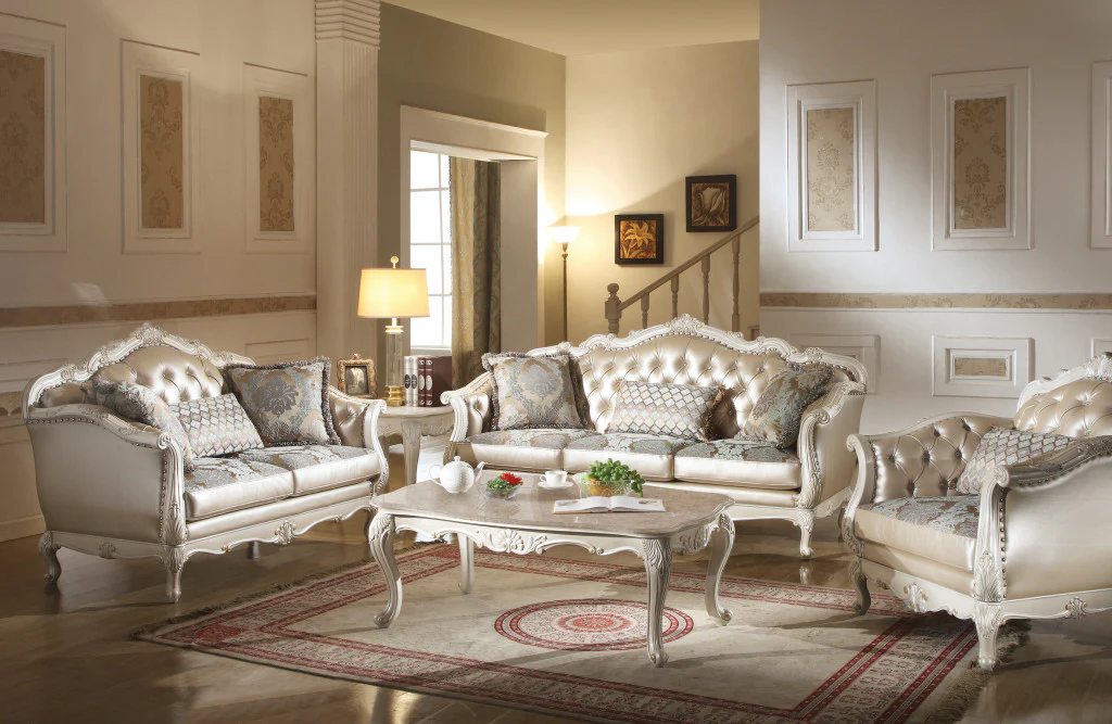 40" Rose Gold Faux Leather And Pearl White Arm Chair By Homeroots - Image 3