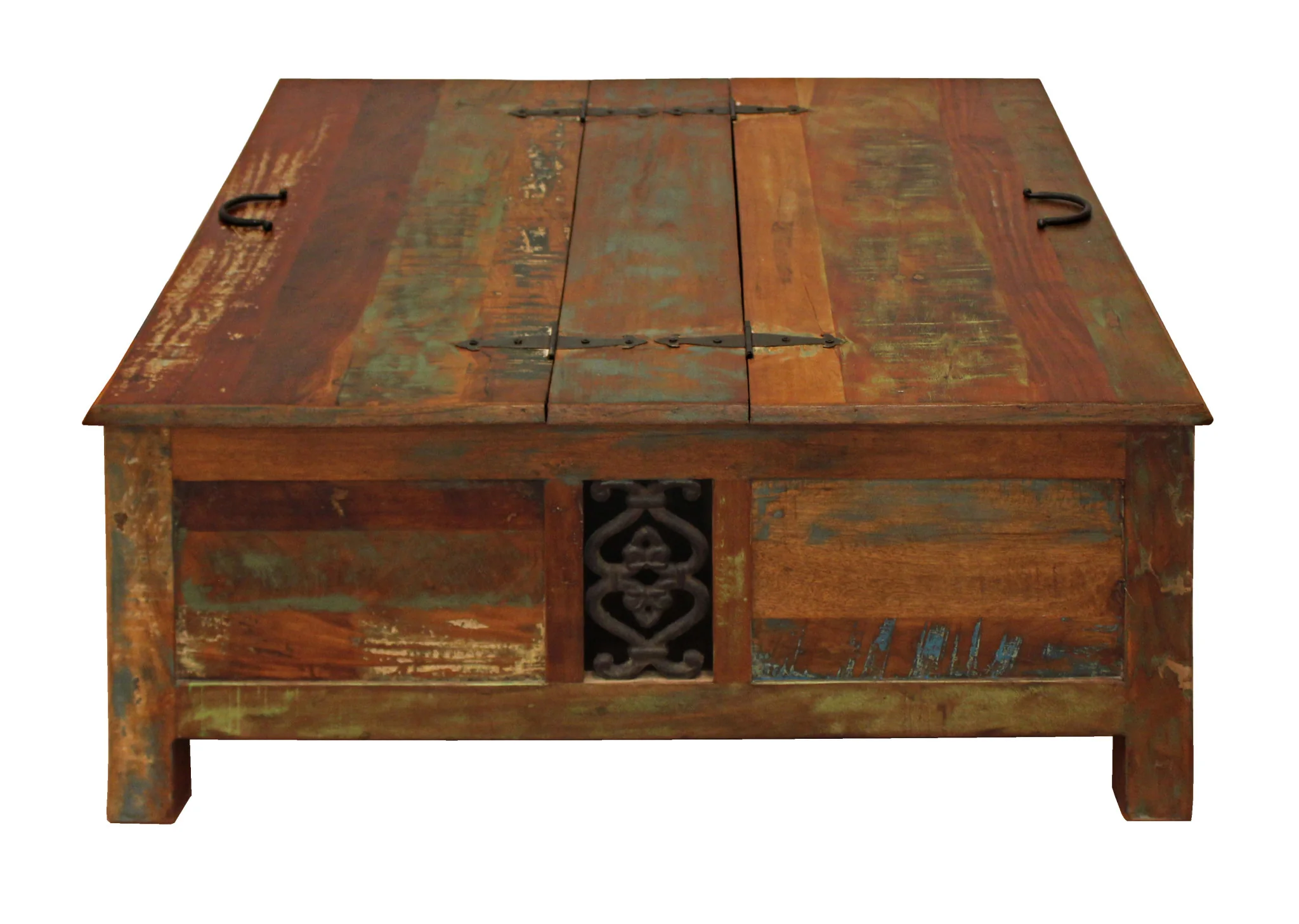 40" Rustic Brown Reclaimed Wood Square Lift Top Coffee Table By Homeroots - Image 5