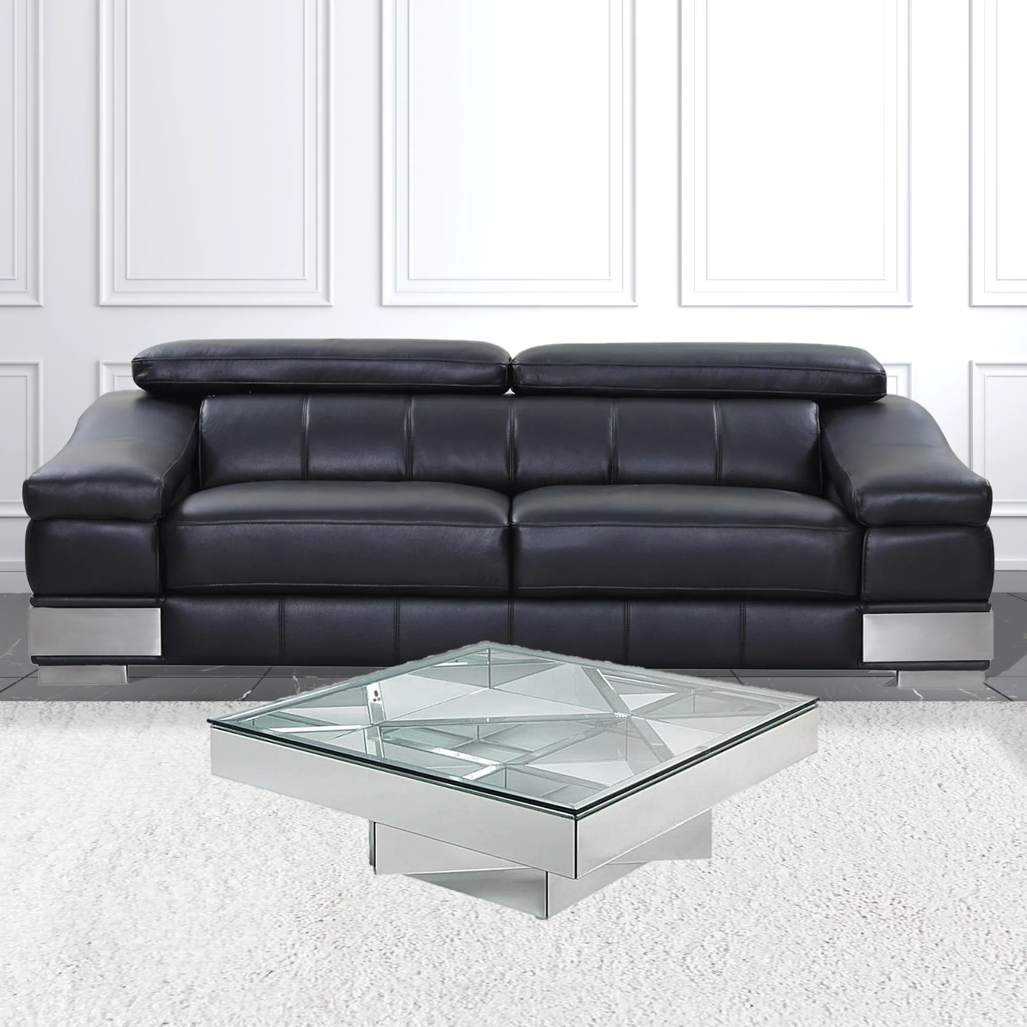 40" Silver And Clear Glass Rectangular Mirrored Coffee Table By Homeroots - Image 2