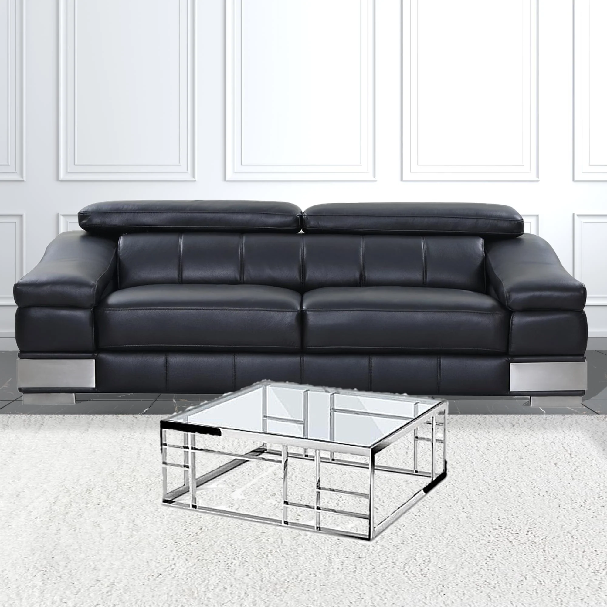 40" Silver And Clear Glass Square Coffee Table By Homeroots - Image 2