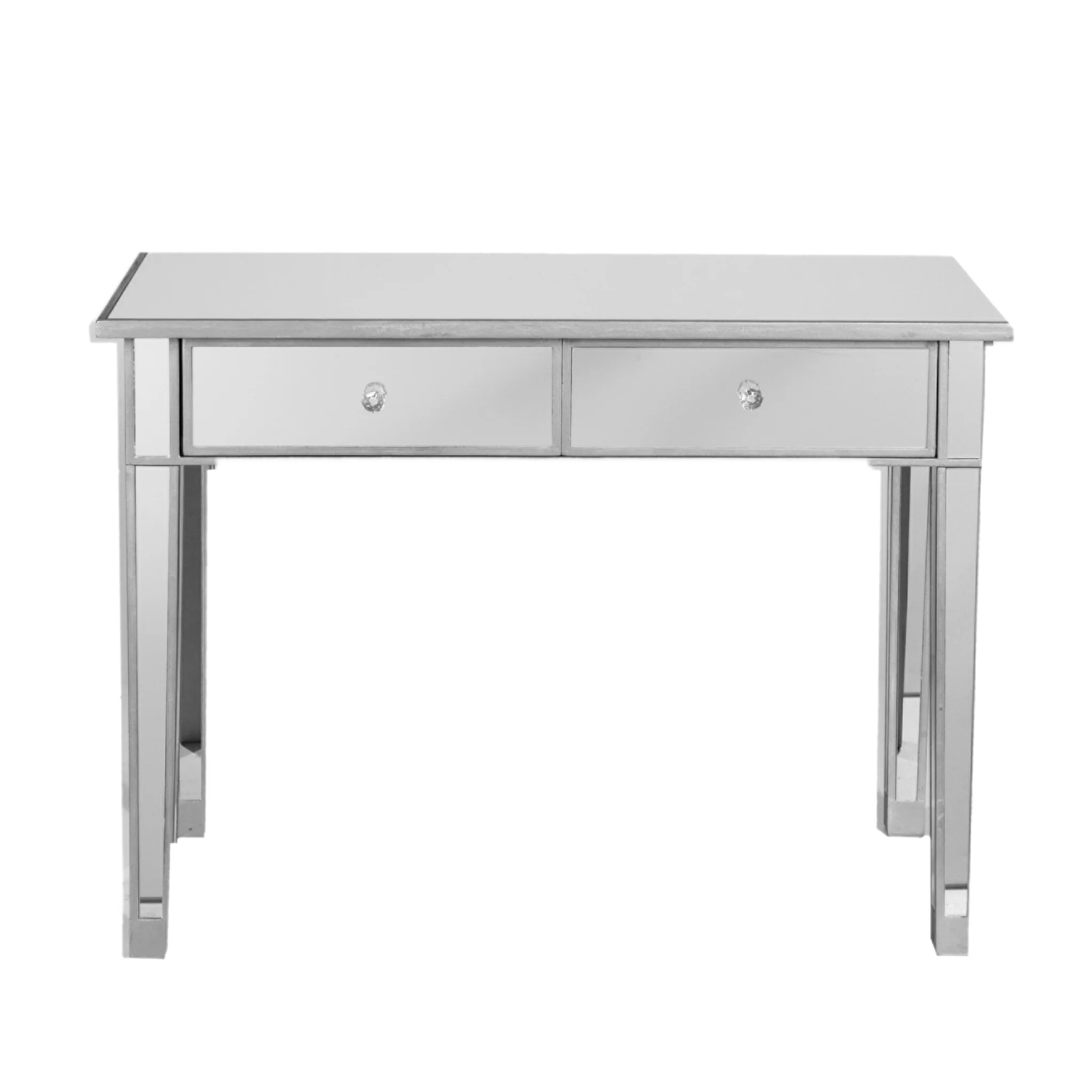 40" Silver Mirrored Glass Console Table With Storage By Homeroots - Image 2