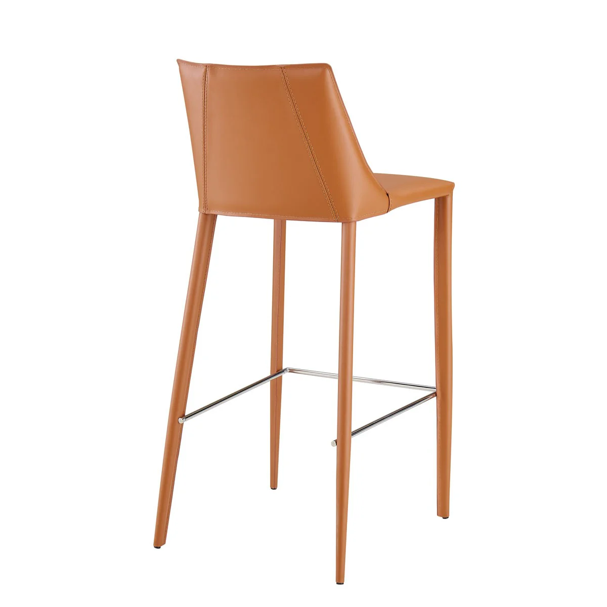 40" Terra Cotta Steel Low Back Bar Height Chair With Footrest By Homeroots - Image 3