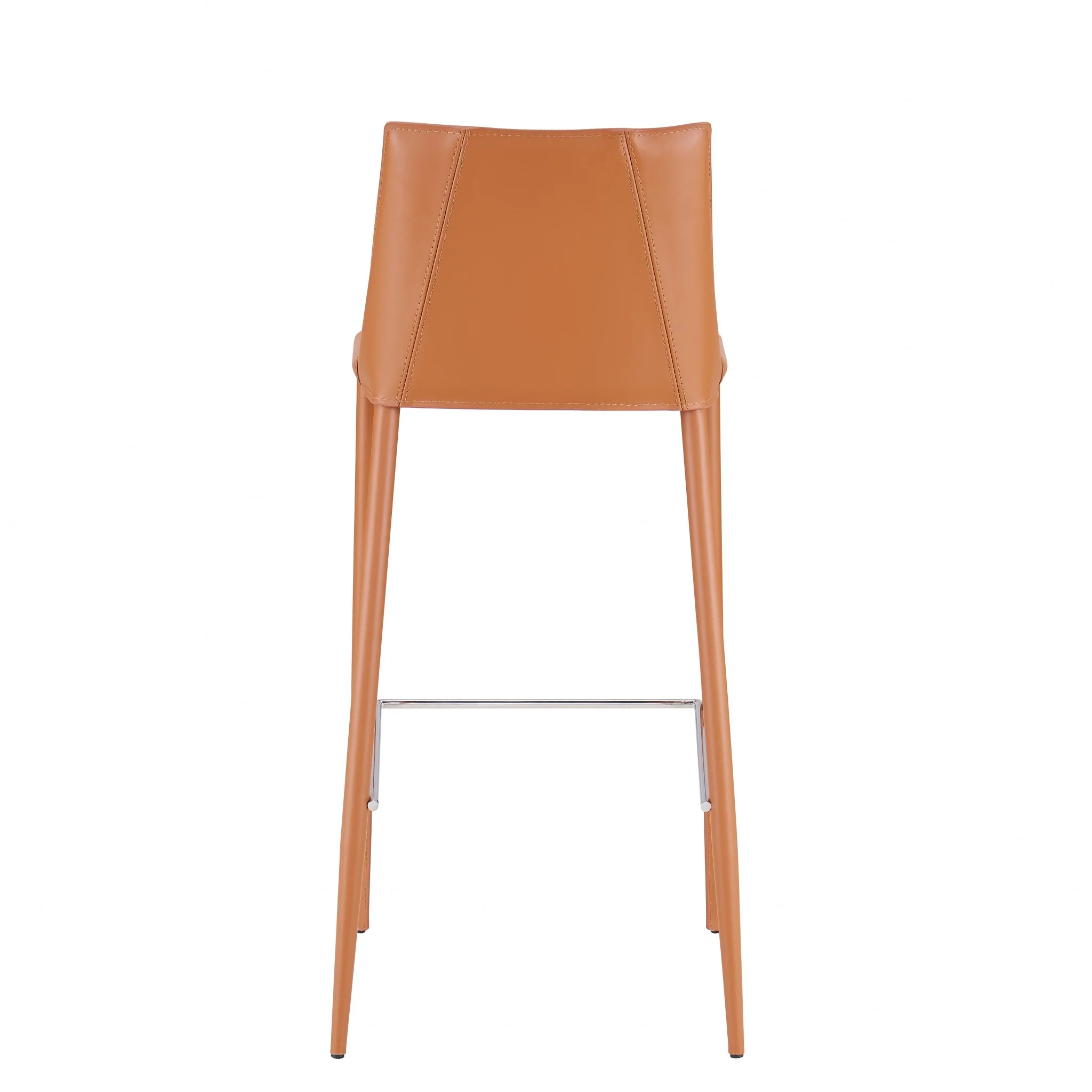 40" Terra Cotta Steel Low Back Bar Height Chair With Footrest By Homeroots - Image 4